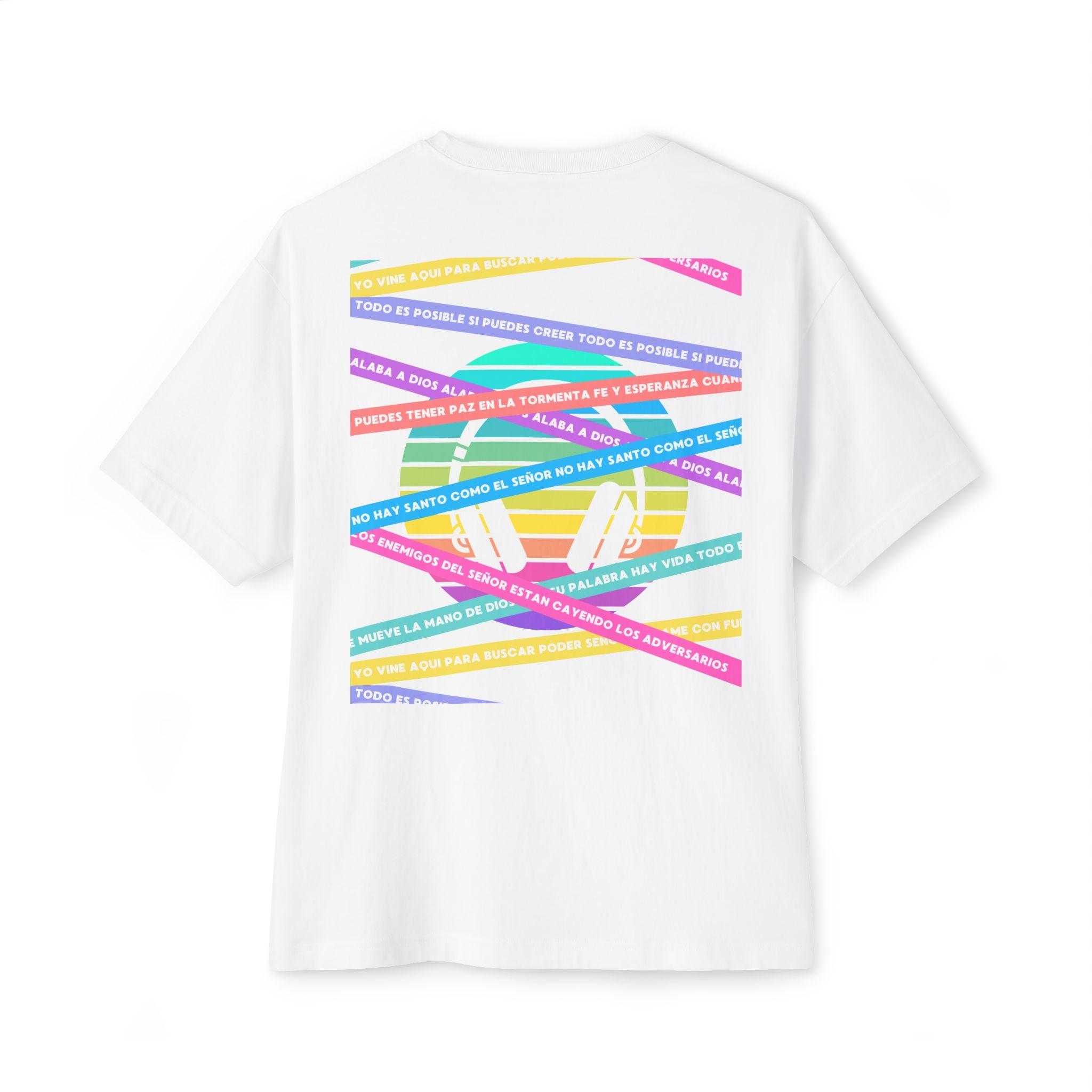 Woman's Spanish Music Tee (Música Cristiana letras)— Oversized Boxy with Colors