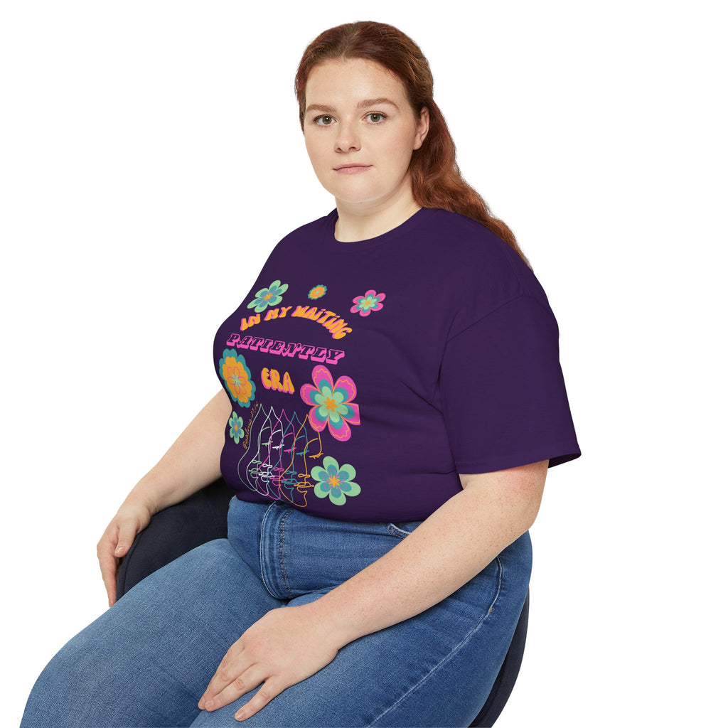Retro Floral "In My Waiting Patiently Era" Ladies' V-Neck T-Shirt