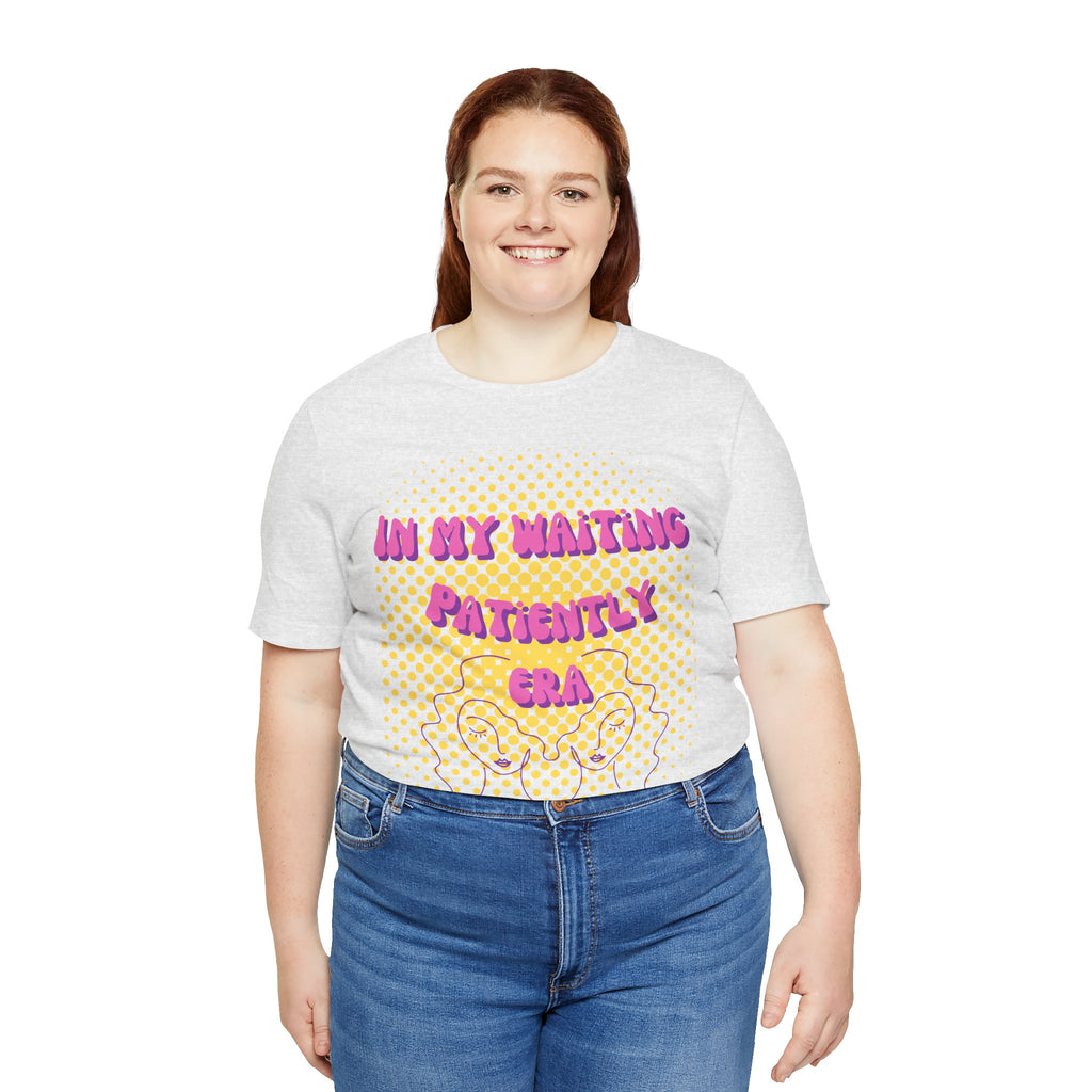 Women's 'In my Waiting Patiently Era' Tee - Yellow Graphic Jersey Short Sleeve