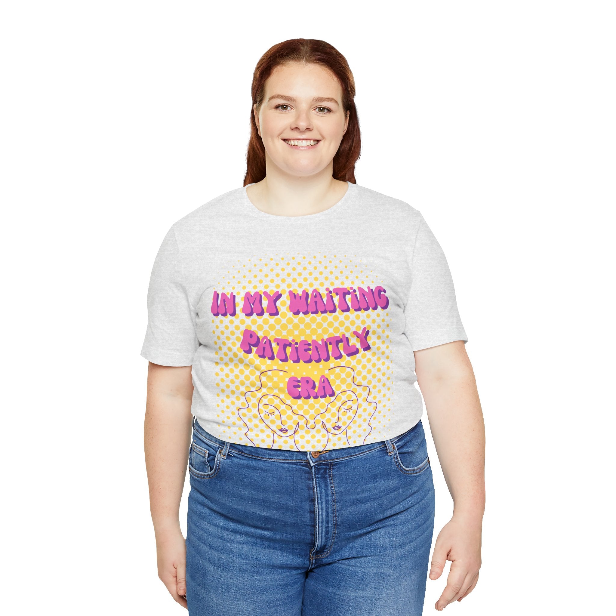 Women's 'In my Waiting Patiently Era' Tee - Yellow Graphic Jersey Short Sleeve