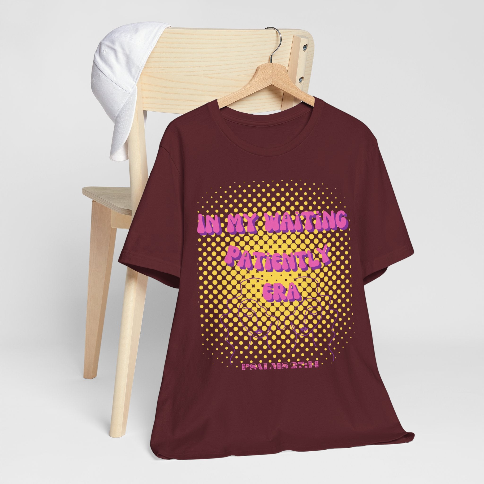 Women's 'In my Waiting Patiently Era' Tee - Yellow Graphic Jersey Short Sleeve