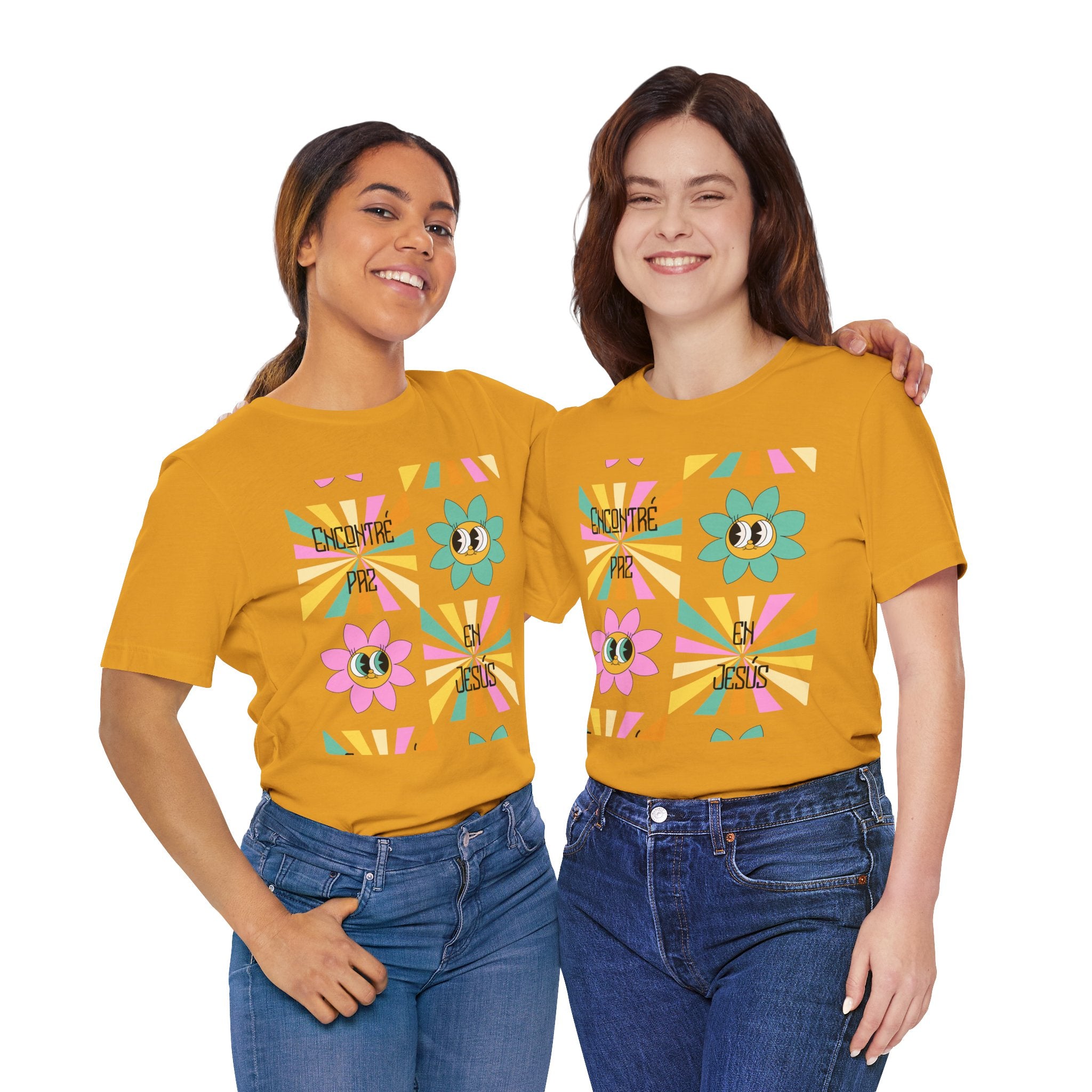 Woman's Spanish "Encontré paz en Jesús"- Camisa Retro Español