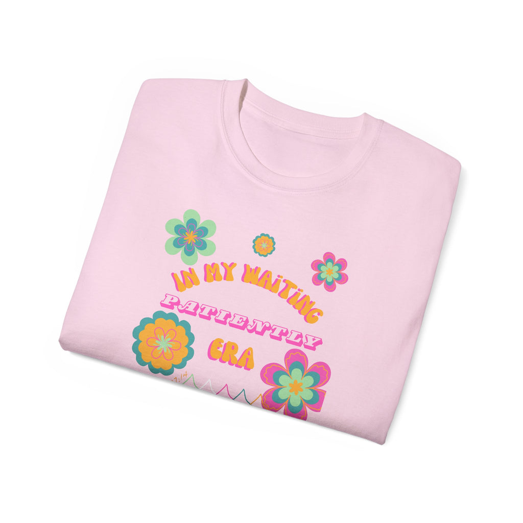 Retro Floral "In My Waiting Patiently Era" Ladies' V-Neck T-Shirt