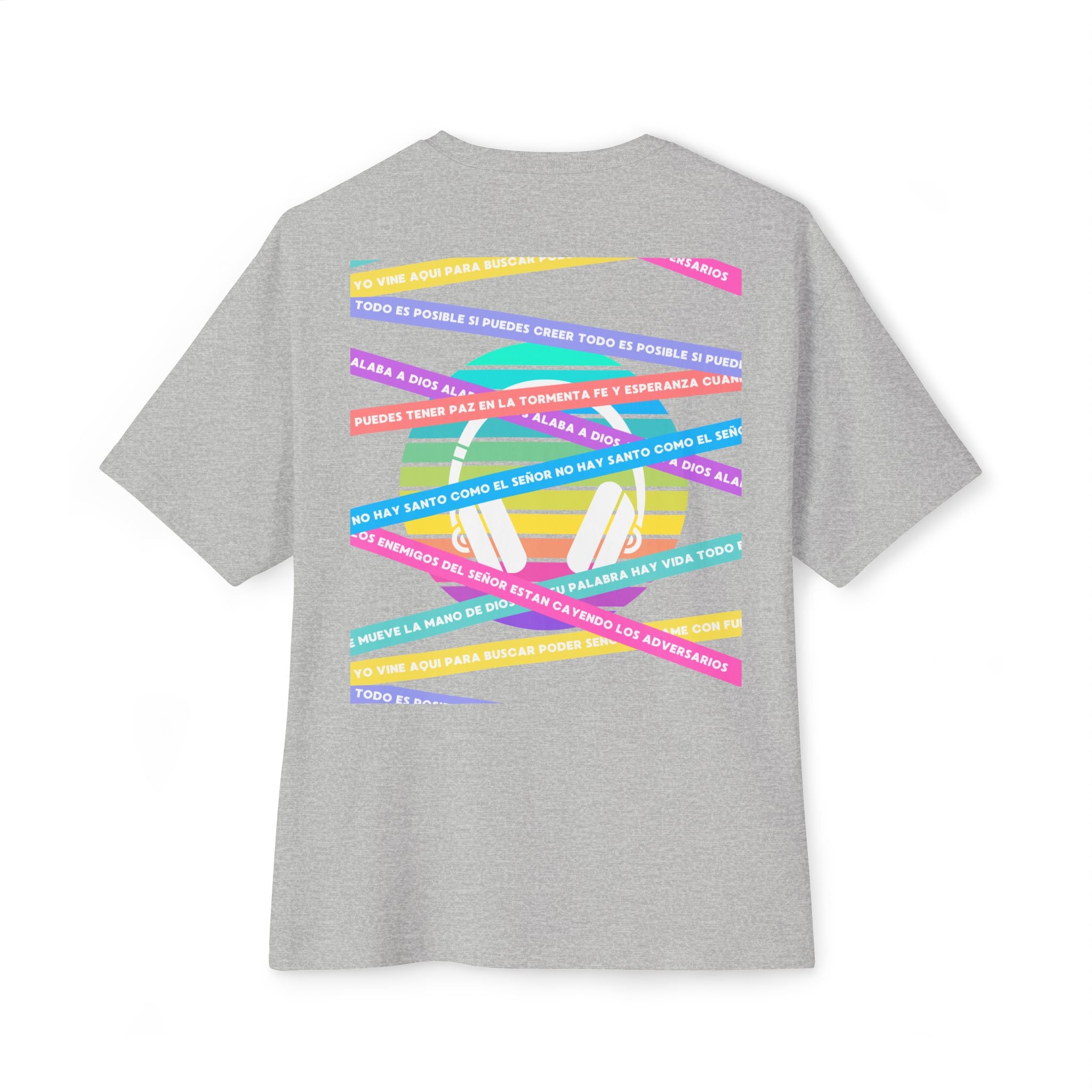 Woman's Spanish Music Tee (Música Cristiana letras)— Oversized Boxy with Colors