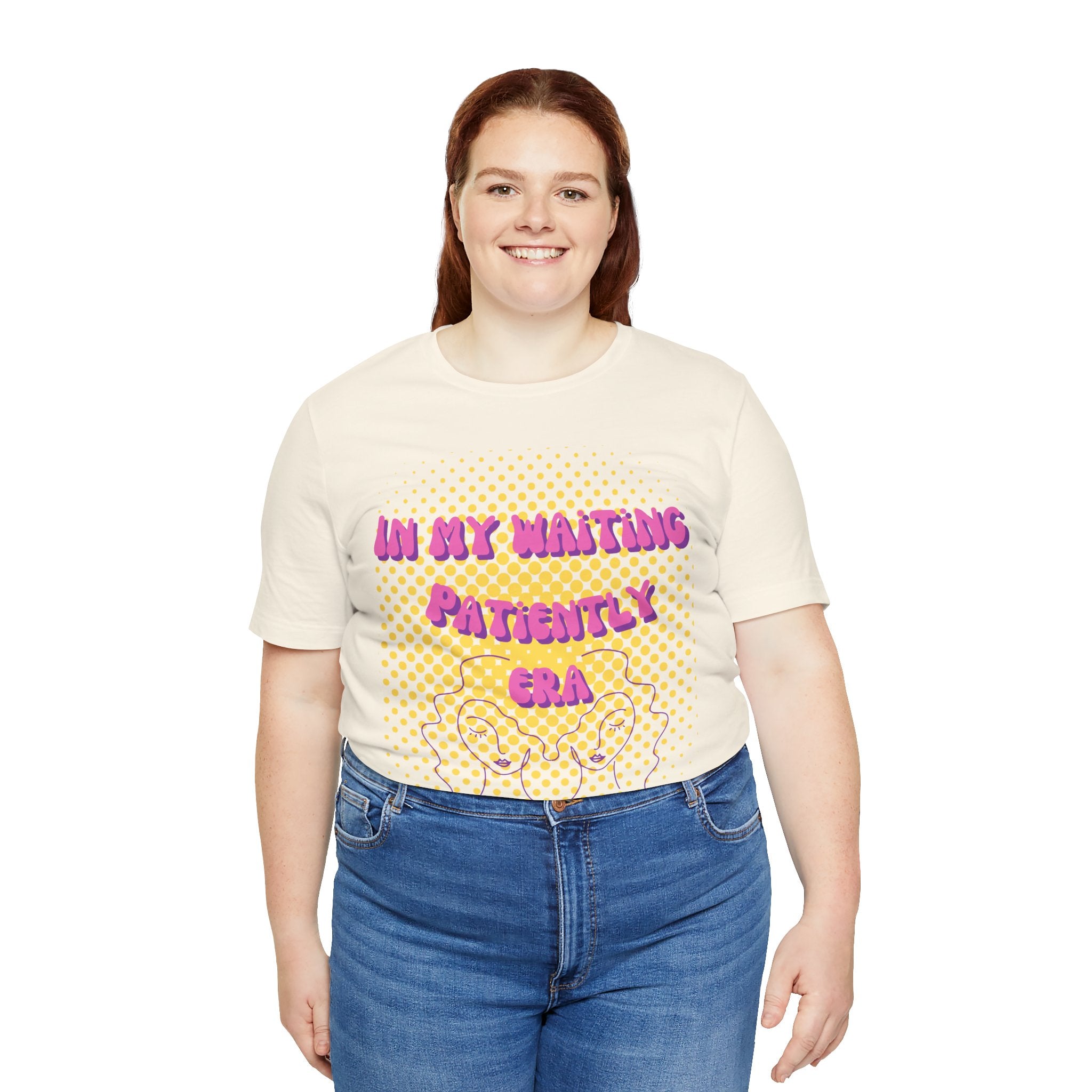 Women's 'In my Waiting Patiently Era' Tee - Yellow Graphic Jersey Short Sleeve