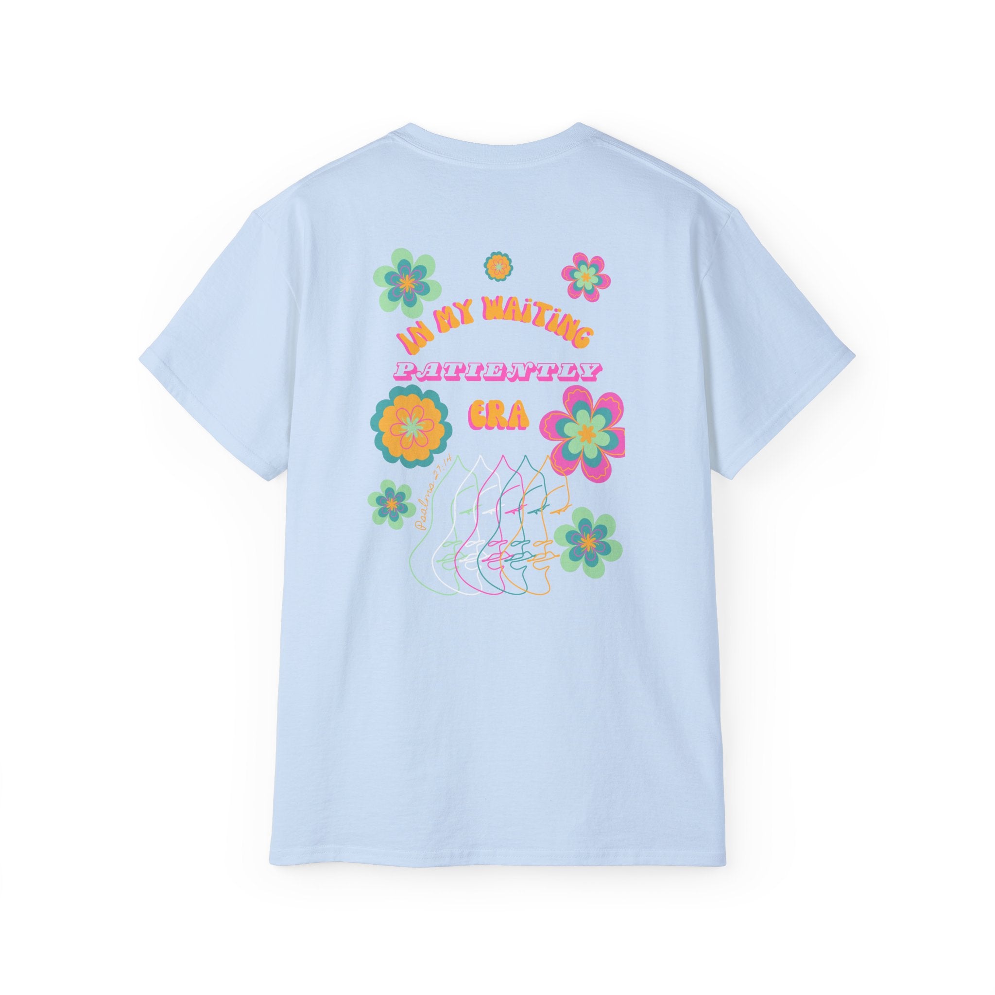 Retro Floral "In My Waiting Patiently Era" Ladies' V-Neck T-Shirt