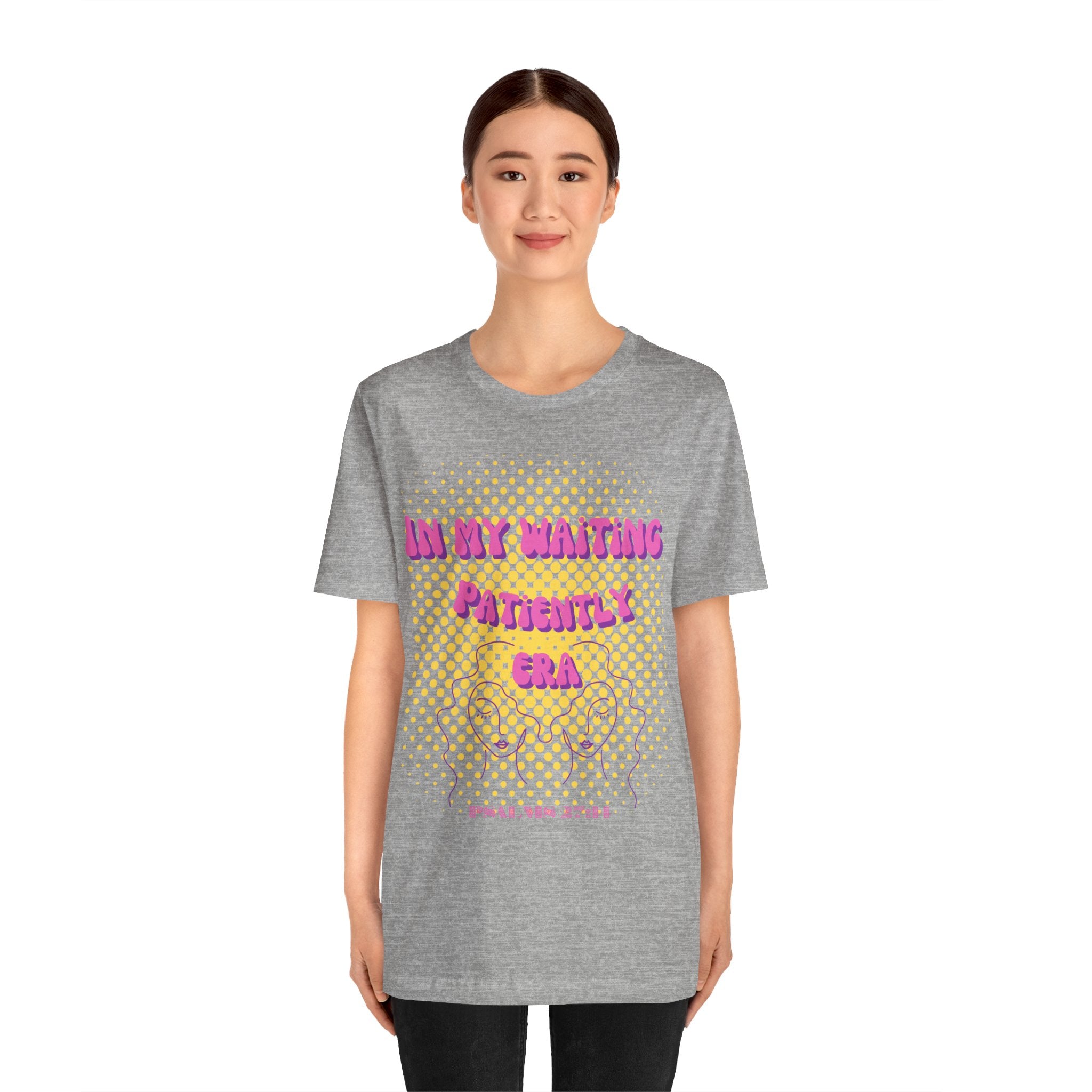 Women's 'In my Waiting Patiently Era' Tee - Yellow Graphic Jersey Short Sleeve