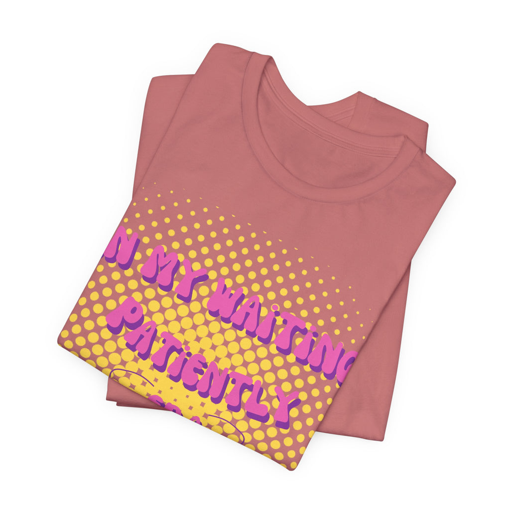 Women's 'In my Waiting Patiently Era' Tee - Yellow Graphic Jersey Short Sleeve