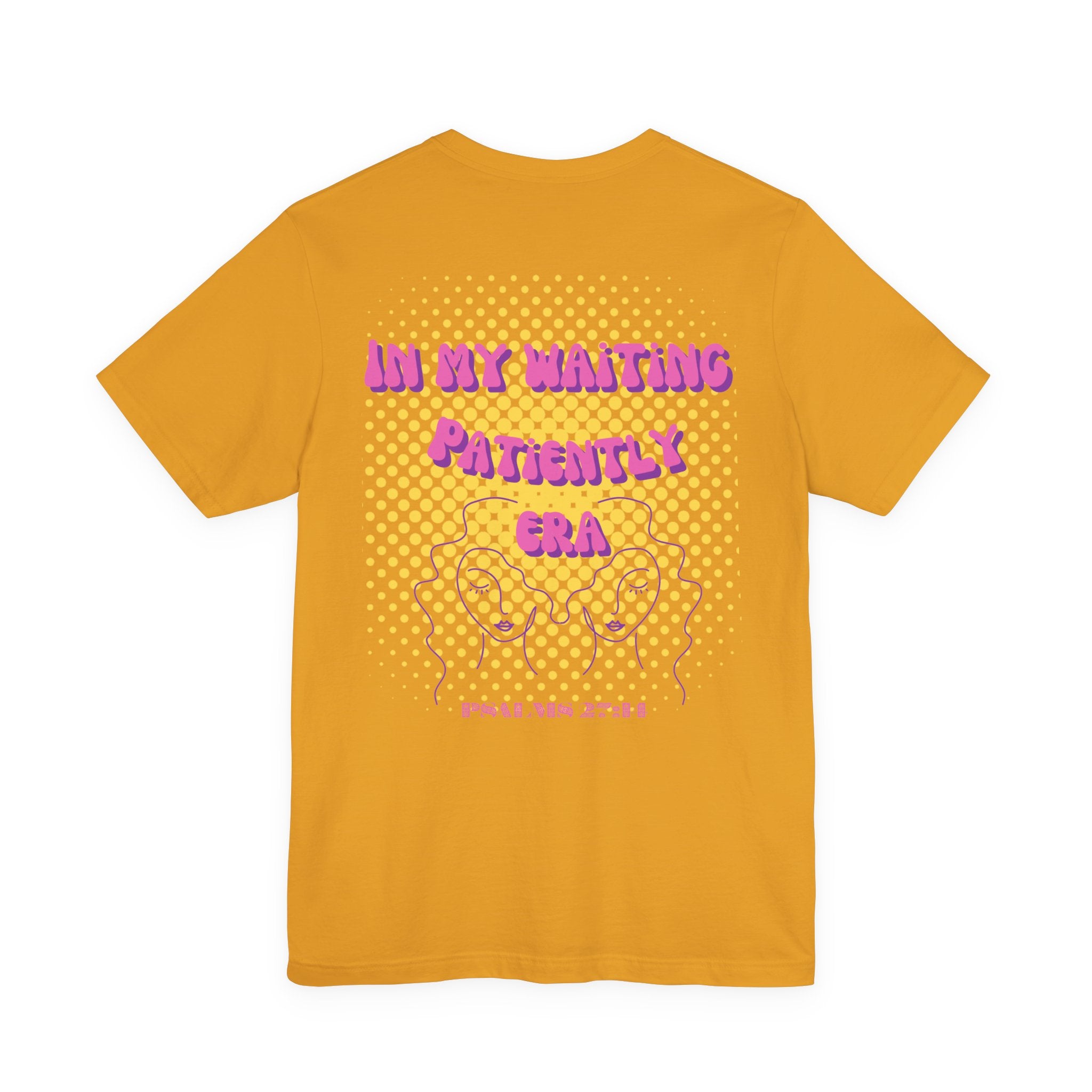 Women's 'In my Waiting Patiently Era' Tee - Yellow Graphic Jersey Short Sleeve