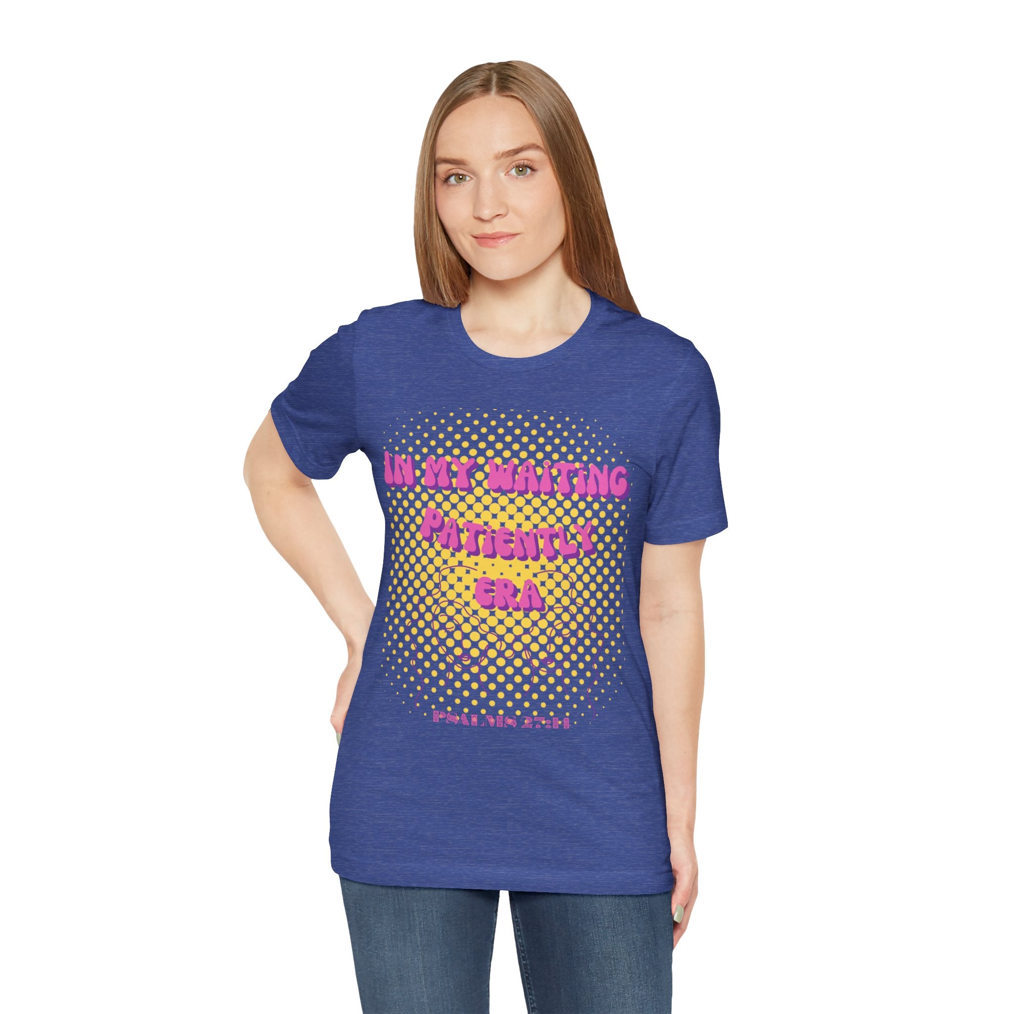 Women's 'In my Waiting Patiently Era' Tee - Yellow Graphic Jersey Short Sleeve