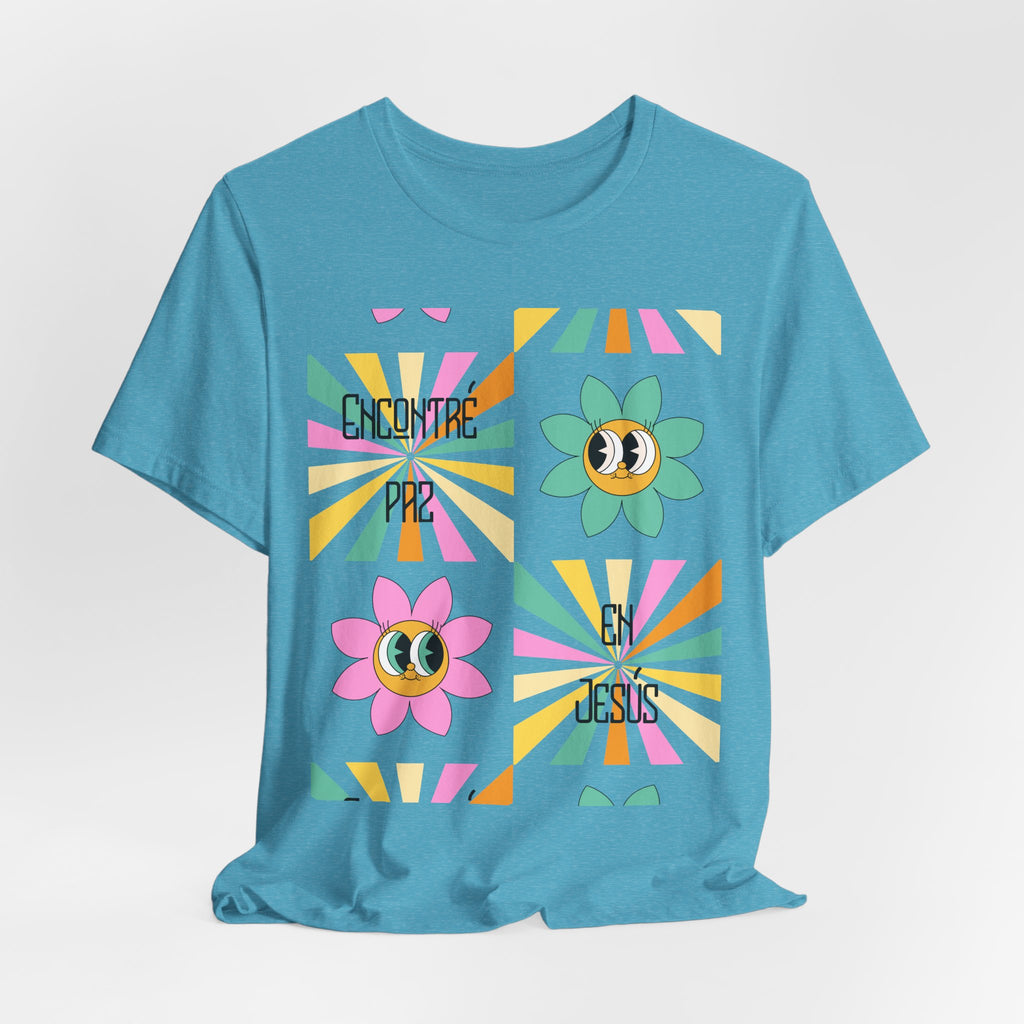 Woman's Spanish "Encontré paz en Jesús"- Camisa Retro Español