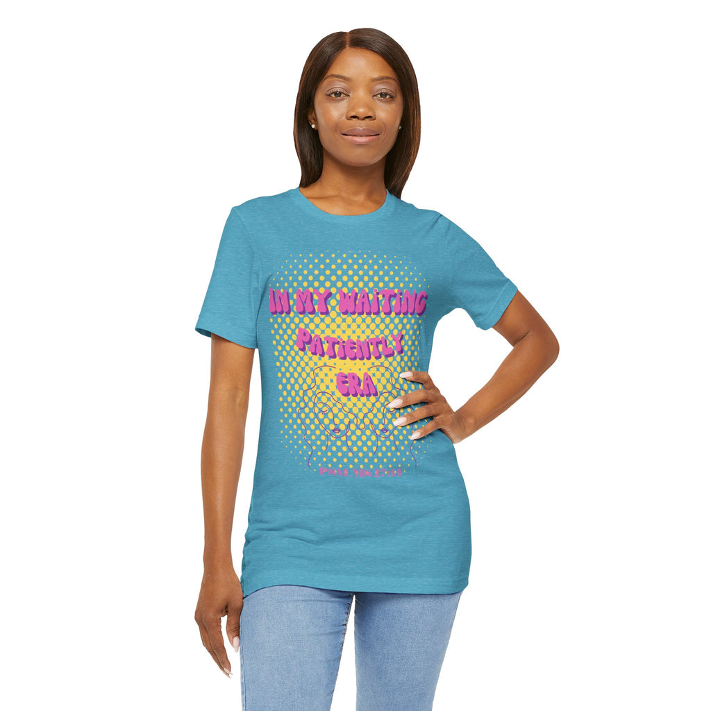 Women's 'In my Waiting Patiently Era' Tee - Yellow Graphic Jersey Short Sleeve