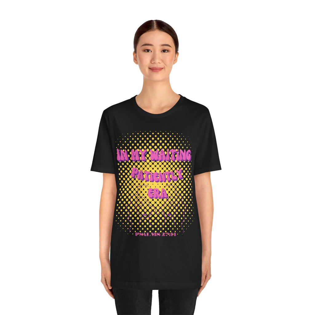 Women's 'In my Waiting Patiently Era' Tee - Yellow Graphic Jersey Short Sleeve