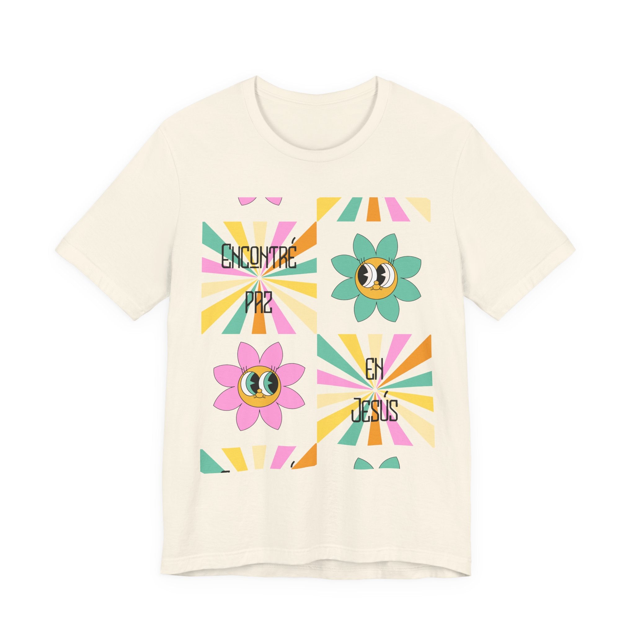 Woman's Spanish "Encontré paz en Jesús"- Camisa Retro Español
