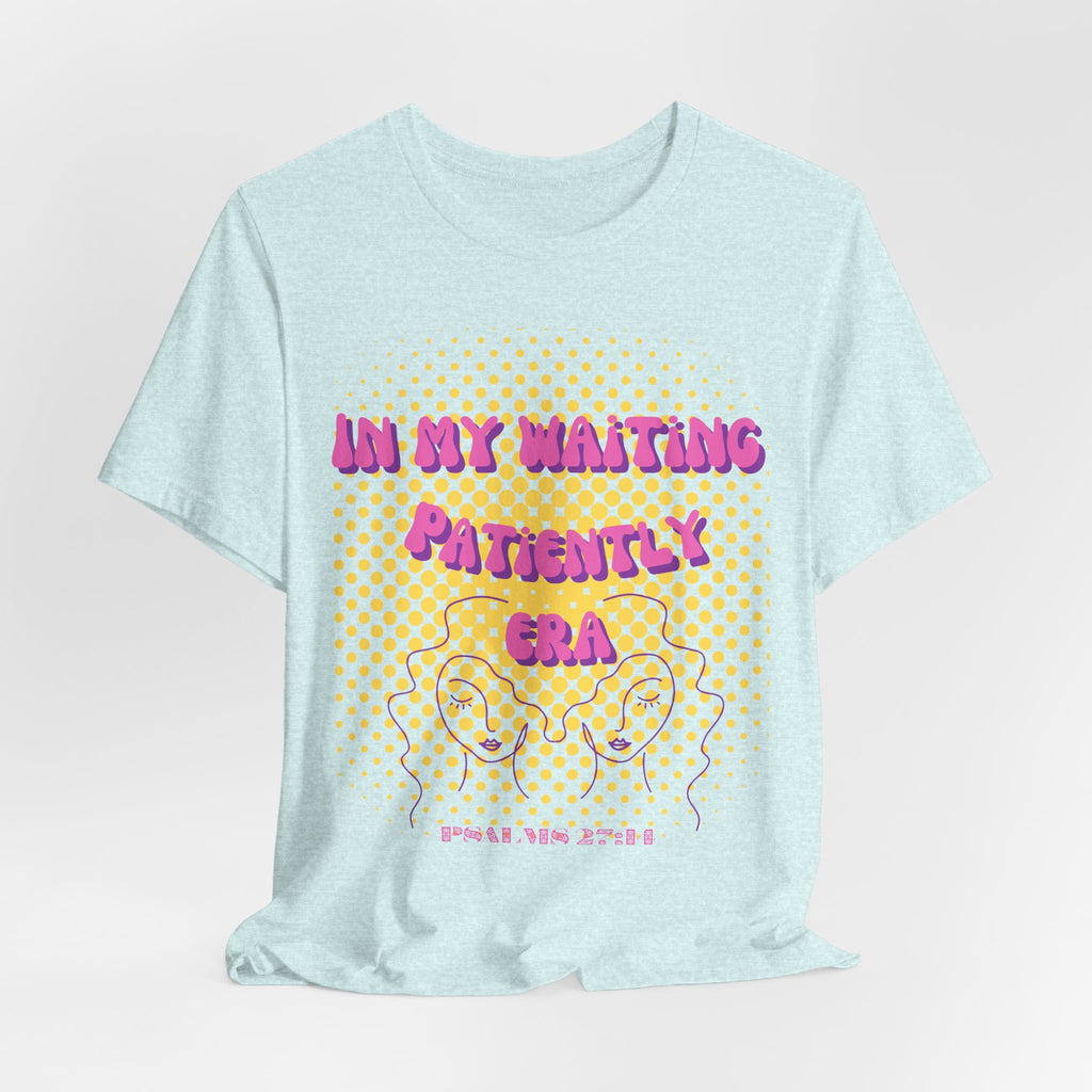 Women's 'In my Waiting Patiently Era' Tee - Yellow Graphic Jersey Short Sleeve