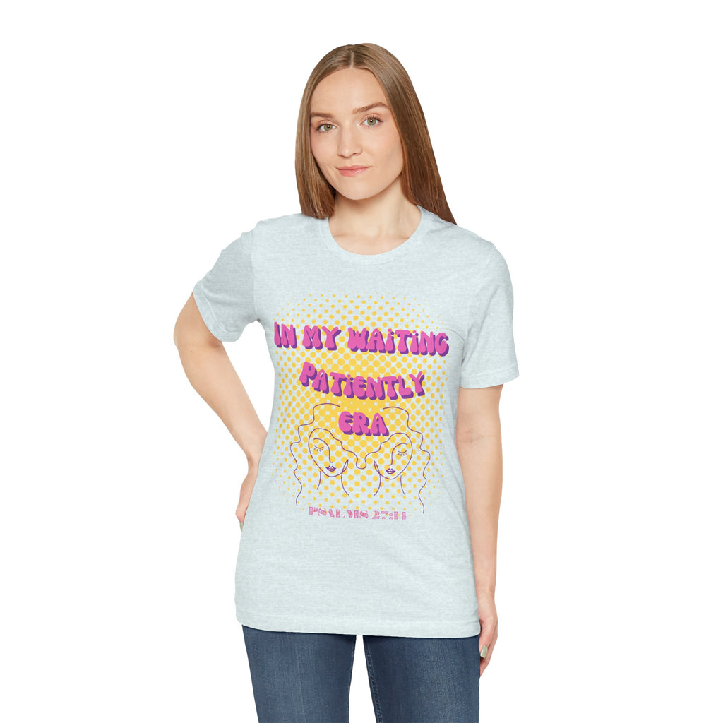 Women's 'In my Waiting Patiently Era' Tee - Yellow Graphic Jersey Short Sleeve