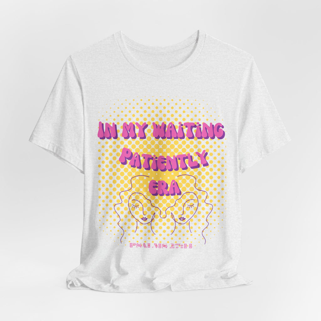 Women's 'In my Waiting Patiently Era' Tee - Yellow Graphic Jersey Short Sleeve
