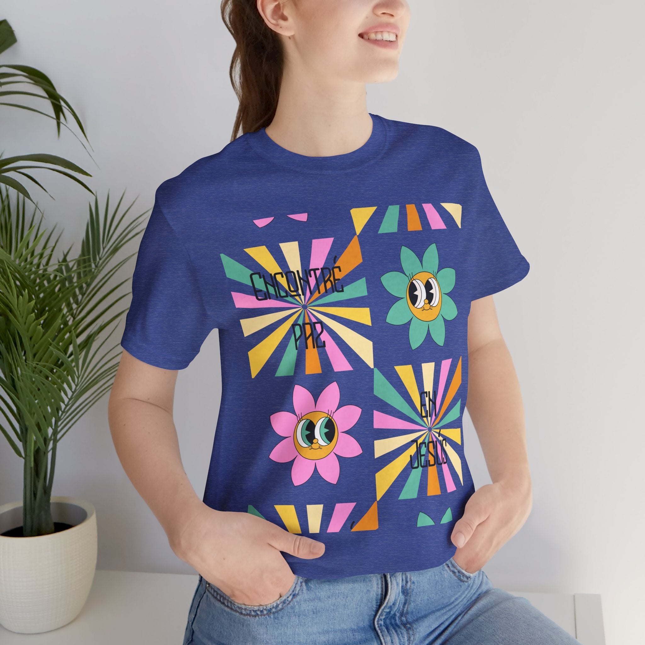Woman's Spanish "Encontré paz en Jesús"- Camisa Retro Español