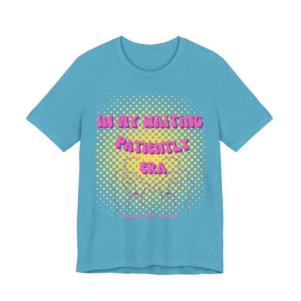 Women's 'In my Waiting Patiently Era' Tee - Yellow Graphic Jersey Short Sleeve