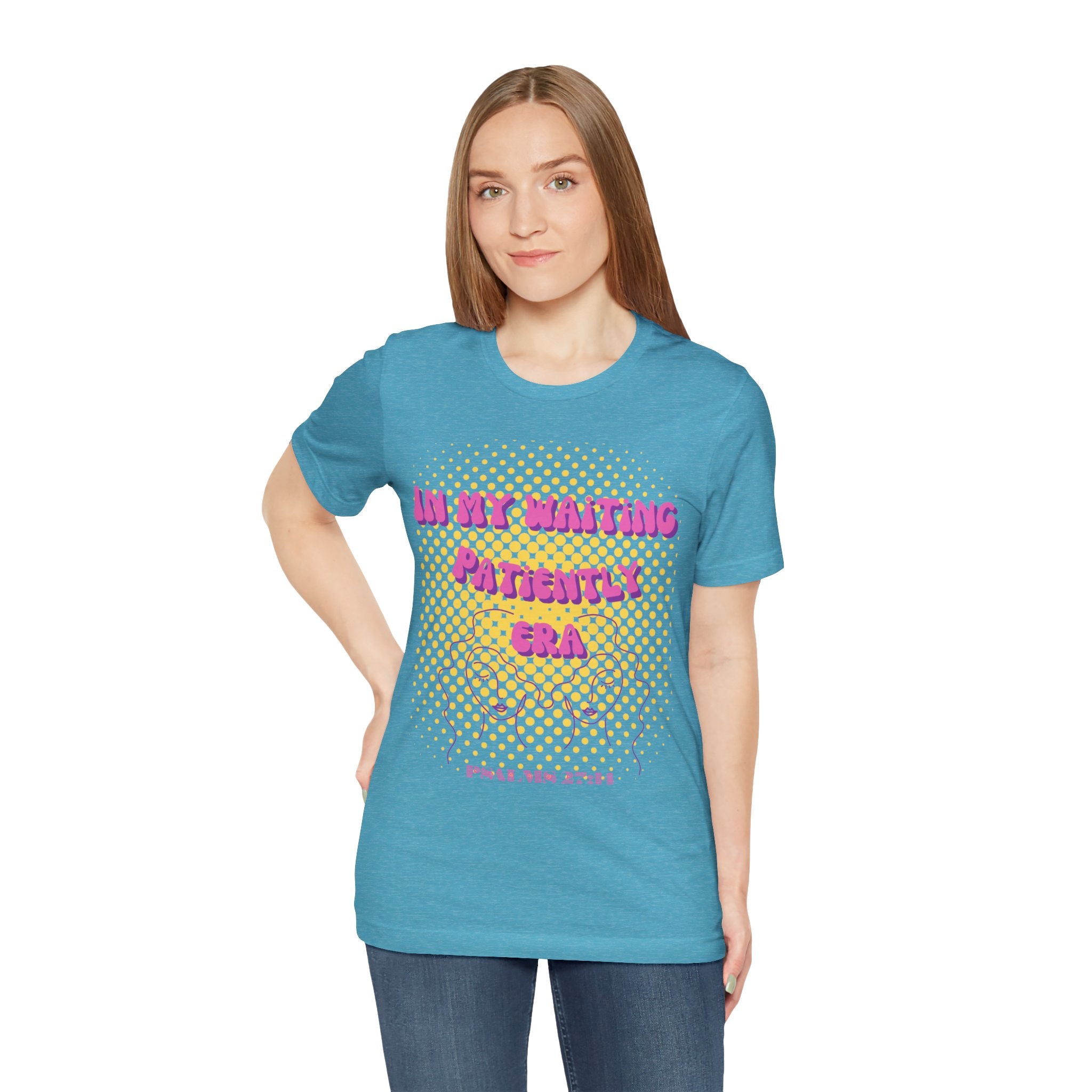 Women's 'In my Waiting Patiently Era' Tee - Yellow Graphic Jersey Short Sleeve