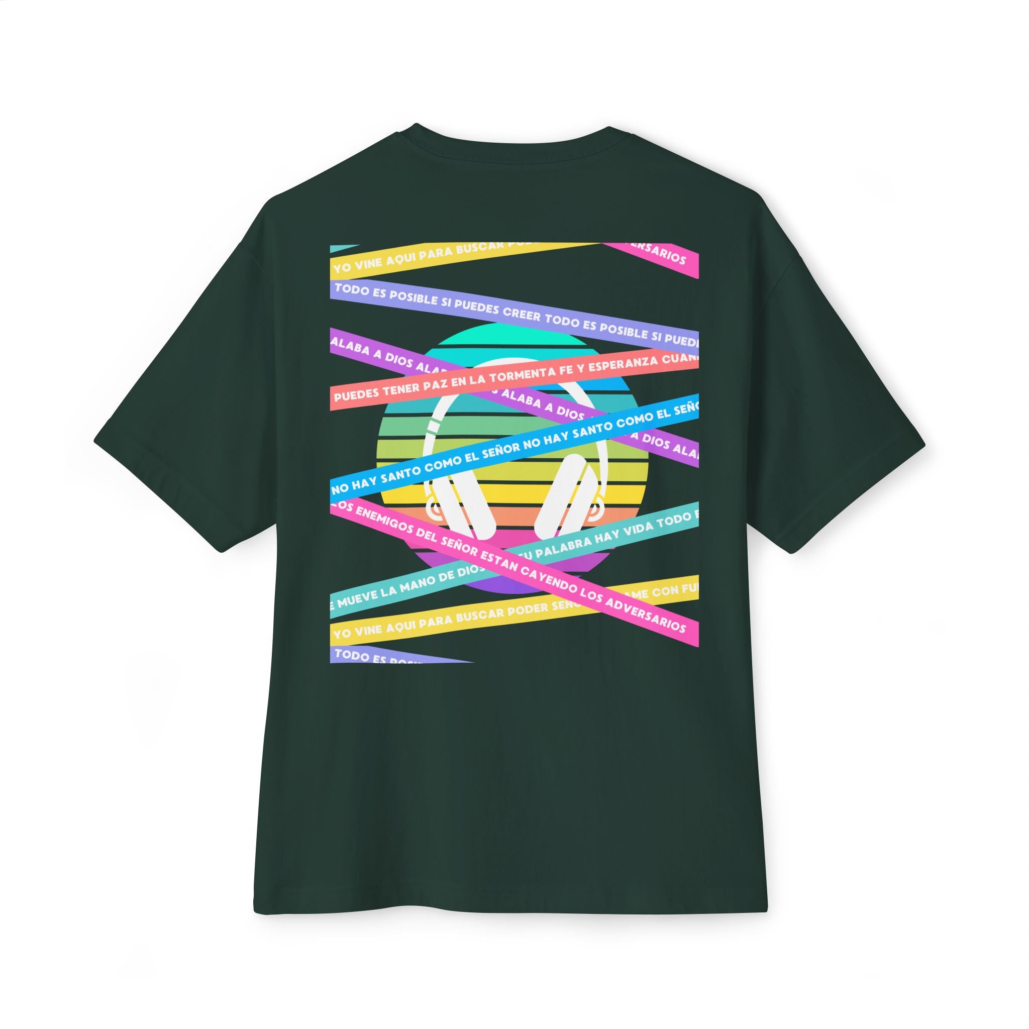 Woman's Spanish Music Tee (Música Cristiana letras)— Oversized Boxy with Colors