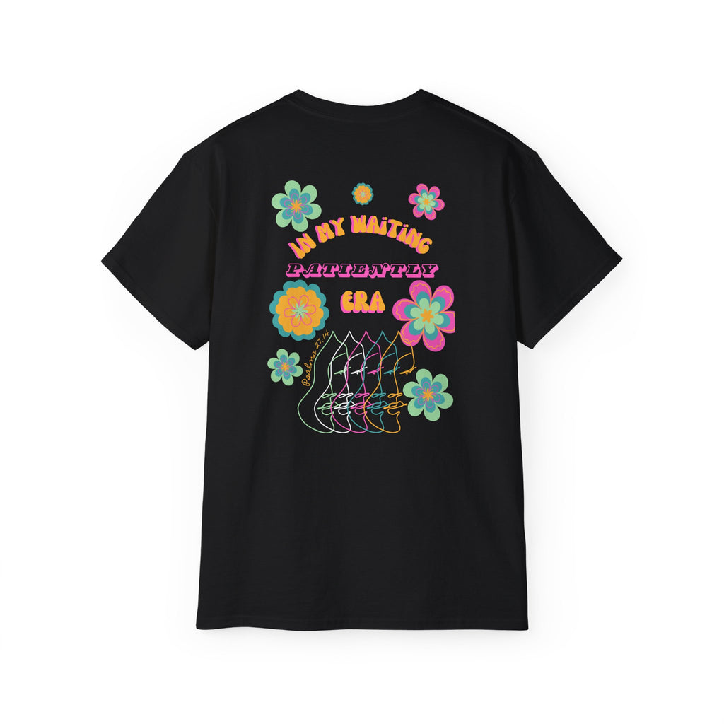Retro Floral "In My Waiting Patiently Era" Ladies' V-Neck T-Shirt