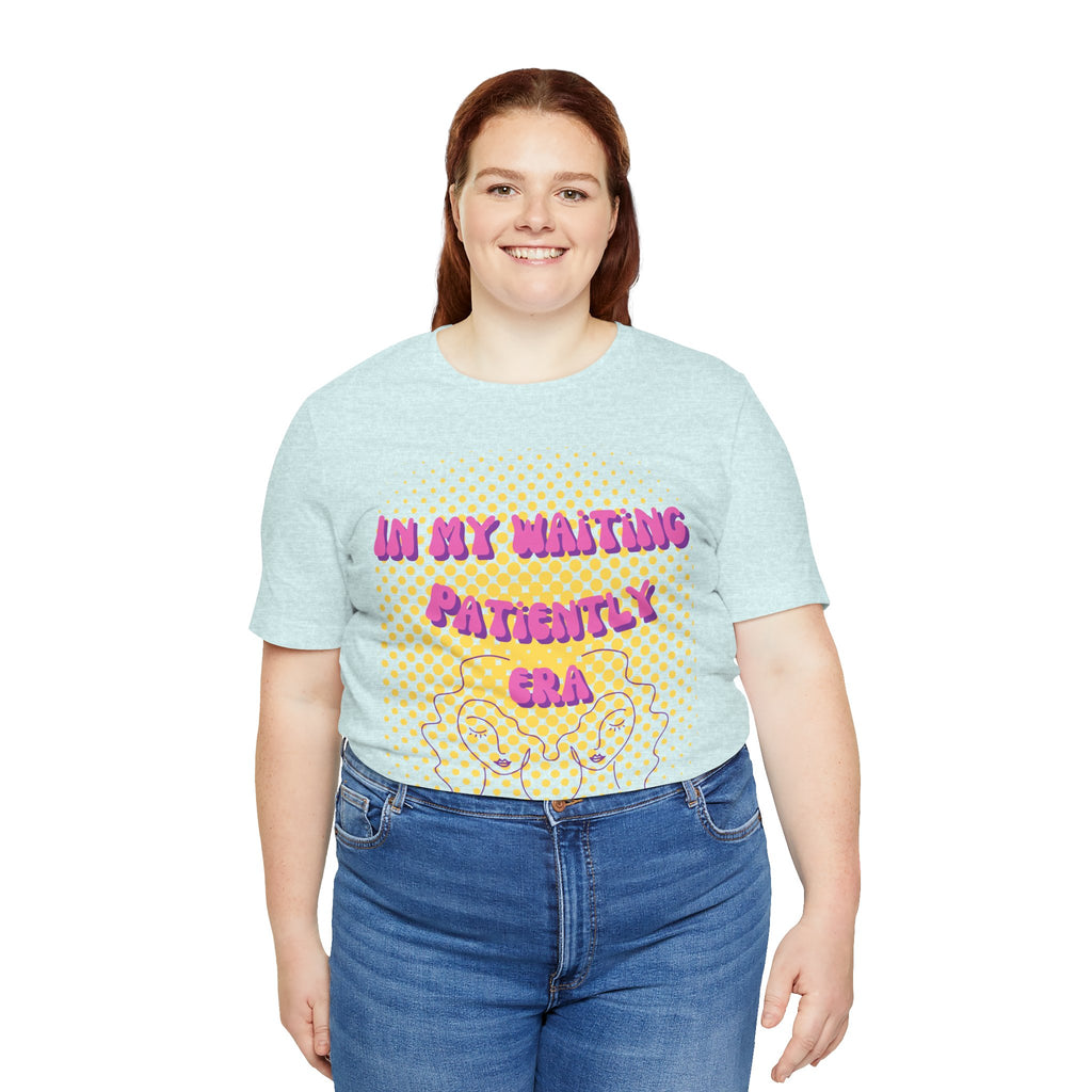 Women's 'In my Waiting Patiently Era' Tee - Yellow Graphic Jersey Short Sleeve