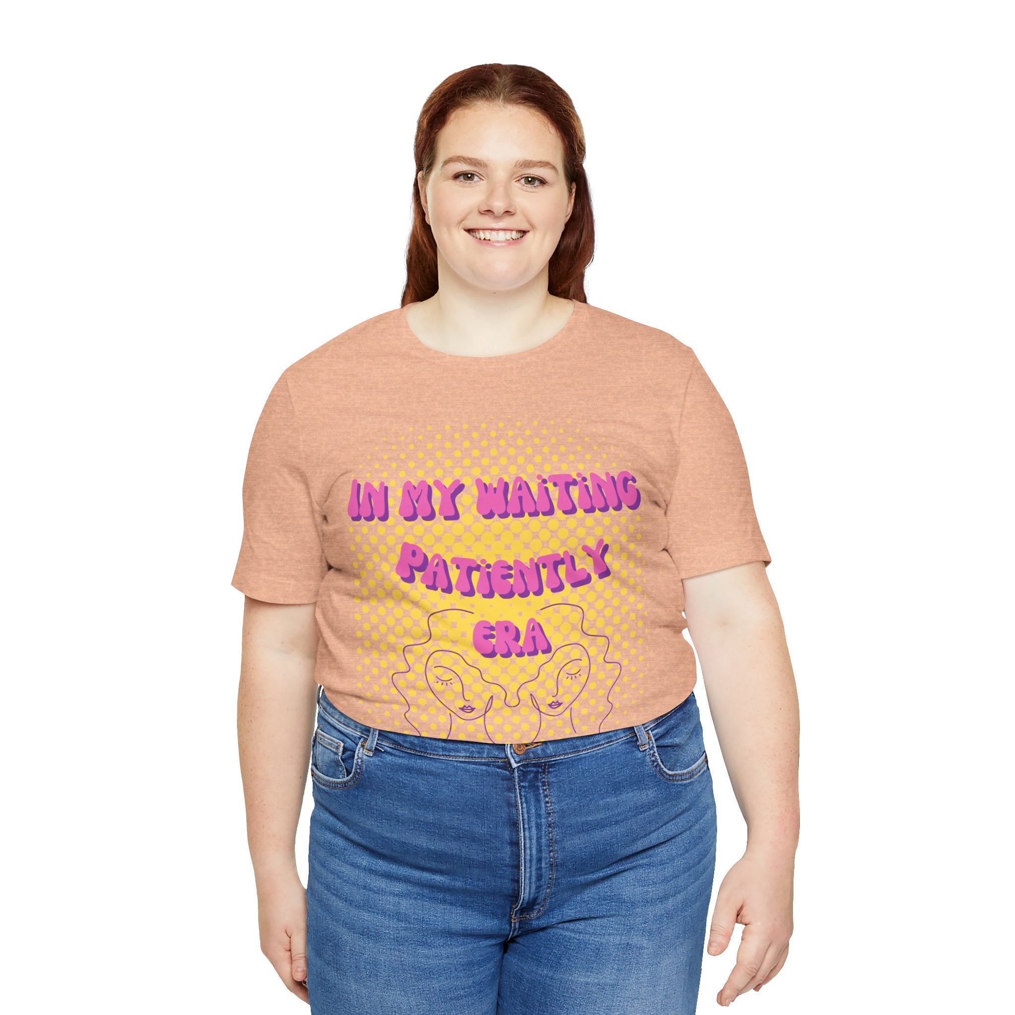 Women's 'In my Waiting Patiently Era' Tee - Yellow Graphic Jersey Short Sleeve