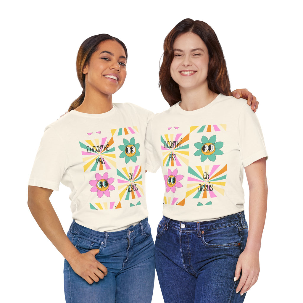 Woman's Spanish "Encontré paz en Jesús"- Camisa Retro Español