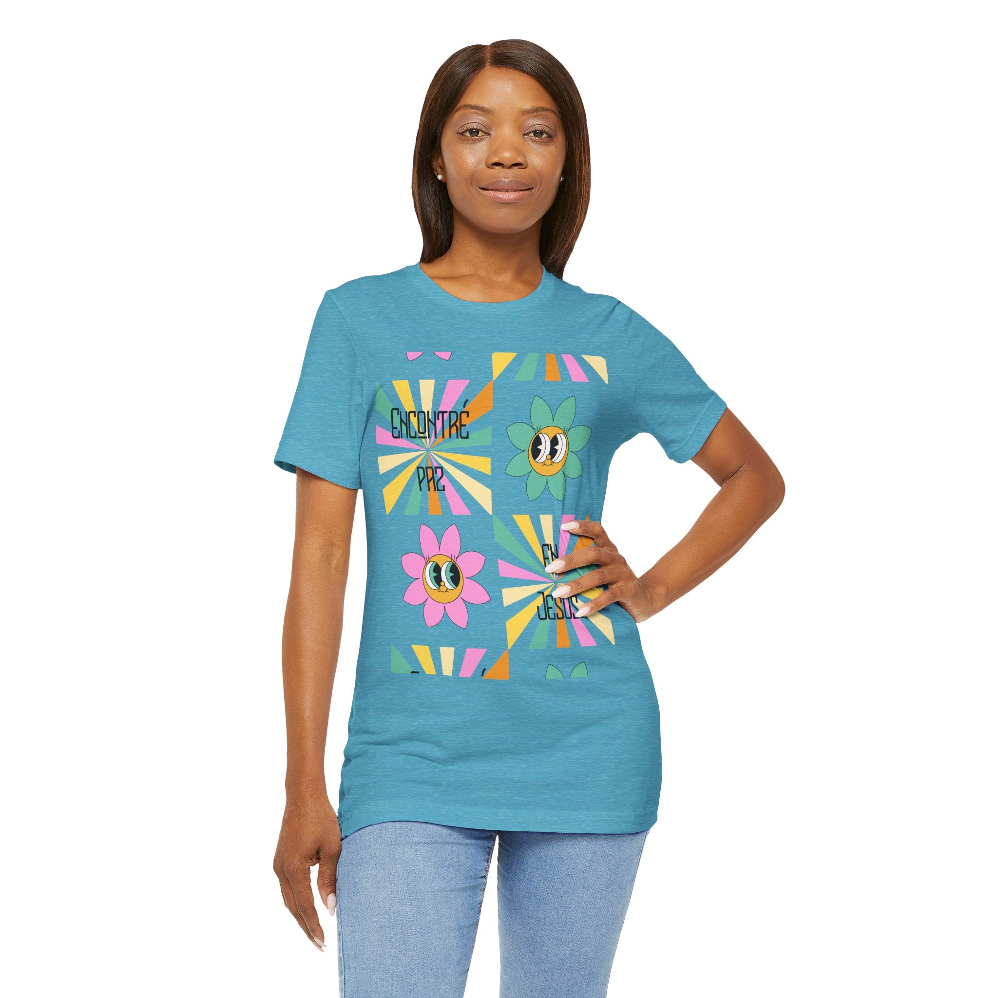 Woman's Spanish "Encontré paz en Jesús"- Camisa Retro Español