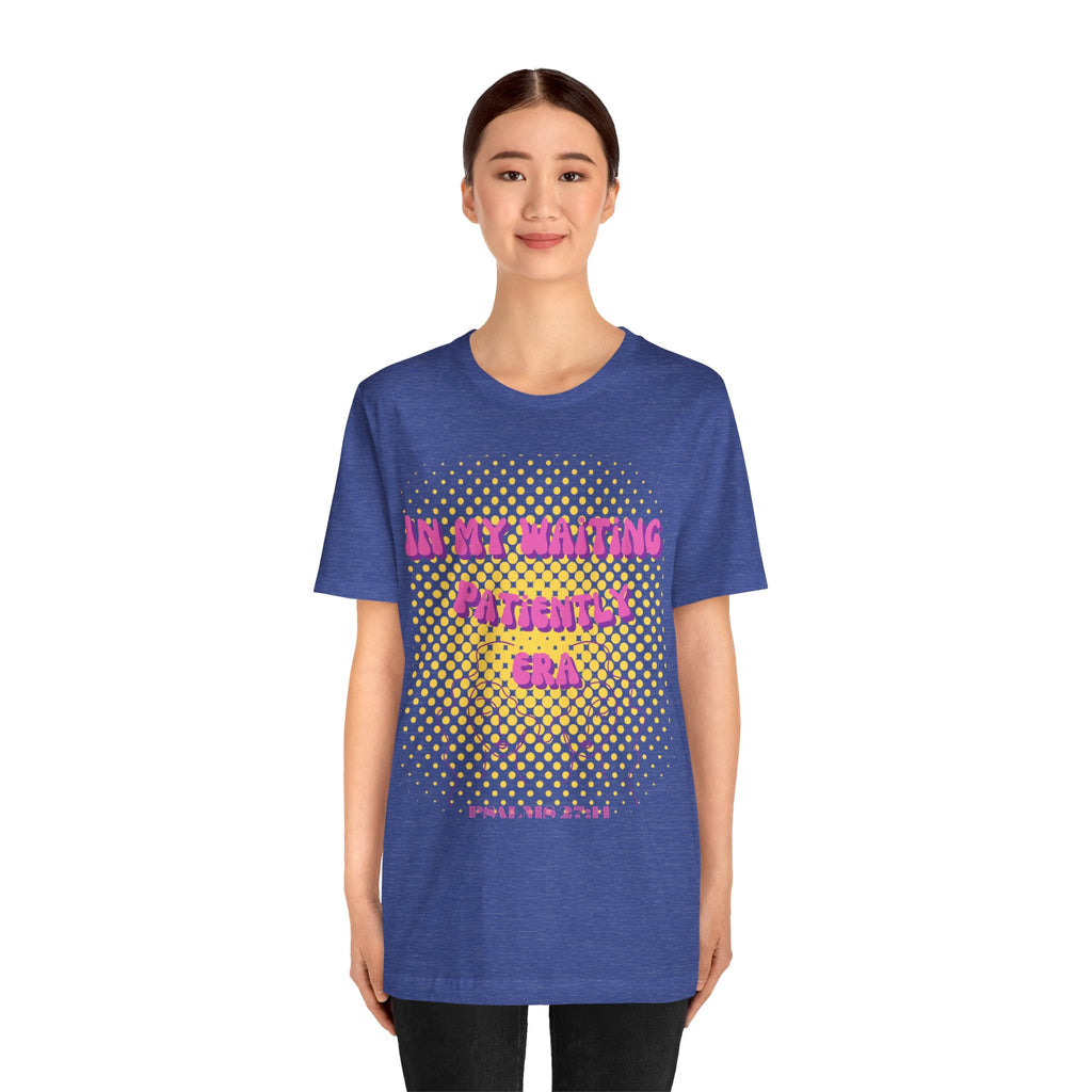 Women's 'In my Waiting Patiently Era' Tee - Yellow Graphic Jersey Short Sleeve