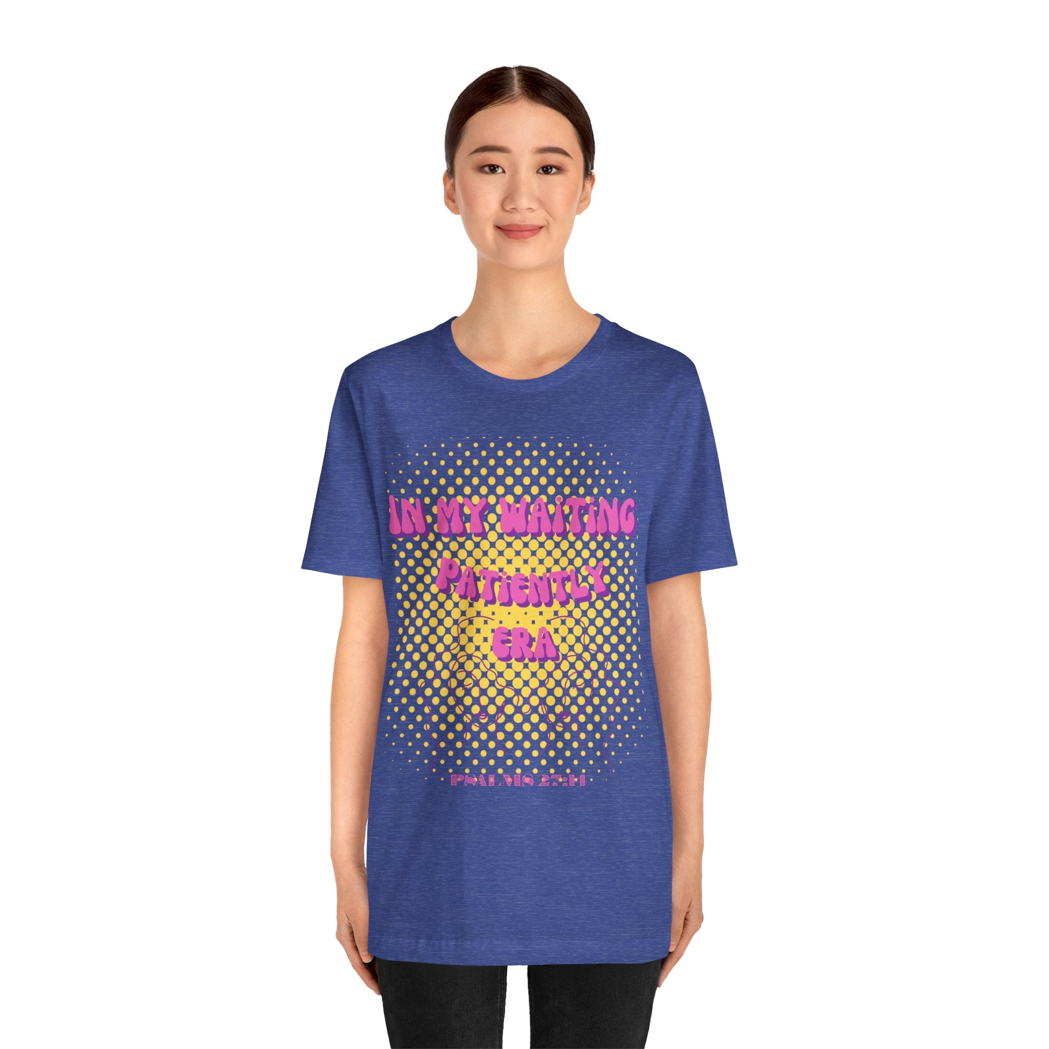 Women's 'In my Waiting Patiently Era' Tee - Yellow Graphic Jersey Short Sleeve