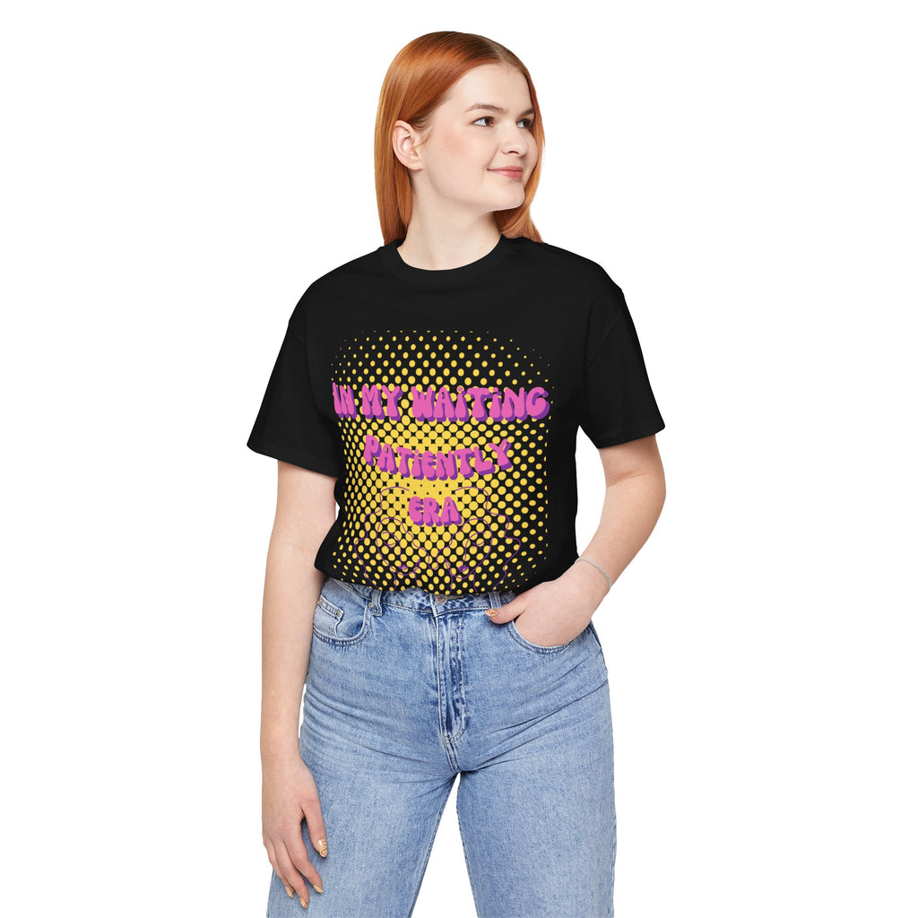 Women's 'In my Waiting Patiently Era' Tee - Yellow Graphic Jersey Short Sleeve
