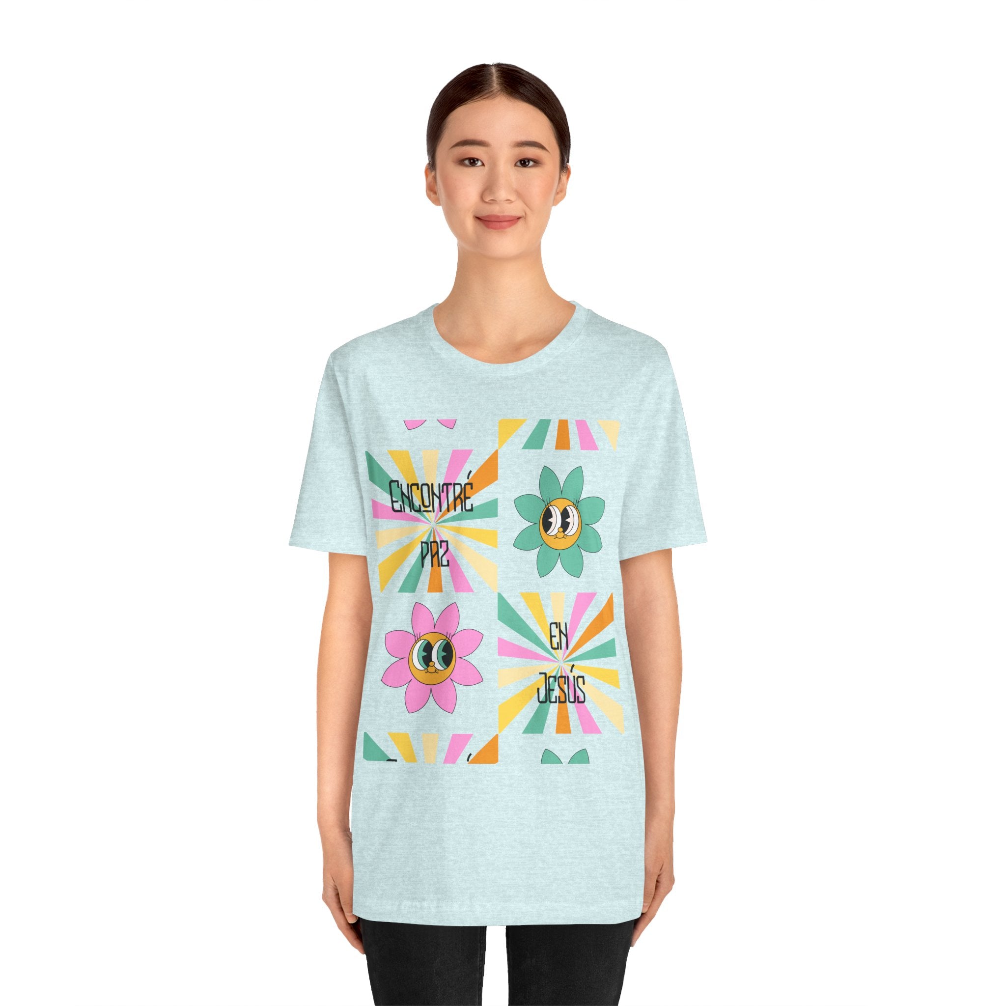 Woman's Spanish "Encontré paz en Jesús"- Camisa Retro Español