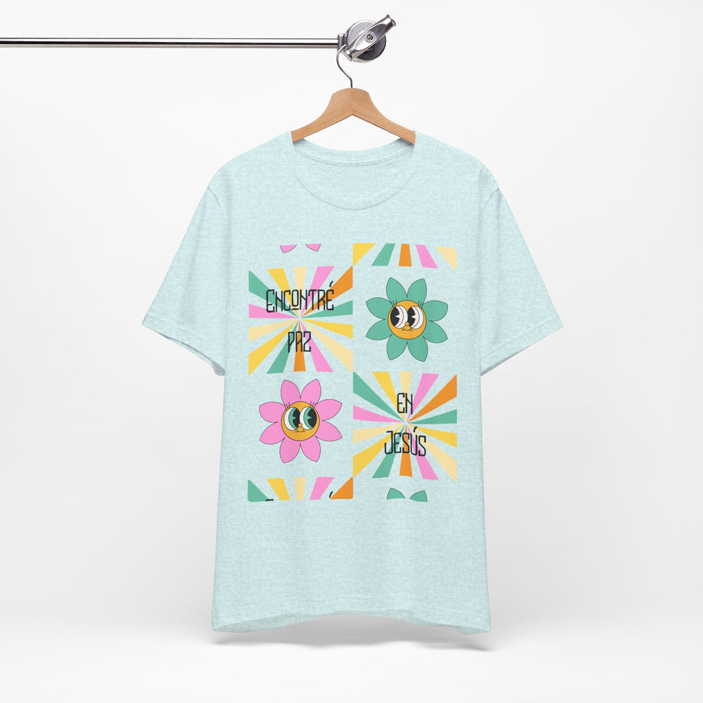 Woman's Spanish "Encontré paz en Jesús"- Camisa Retro Español