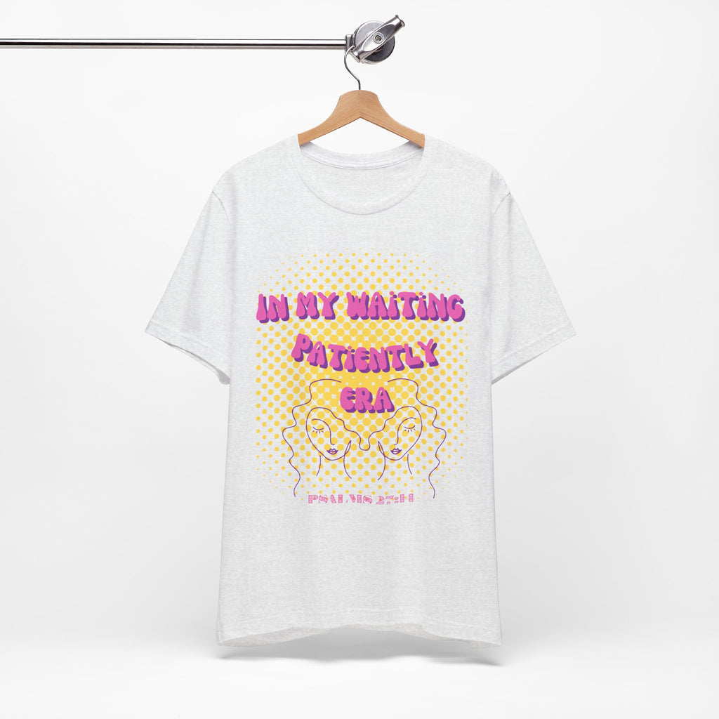 Women's 'In my Waiting Patiently Era' Tee - Yellow Graphic Jersey Short Sleeve