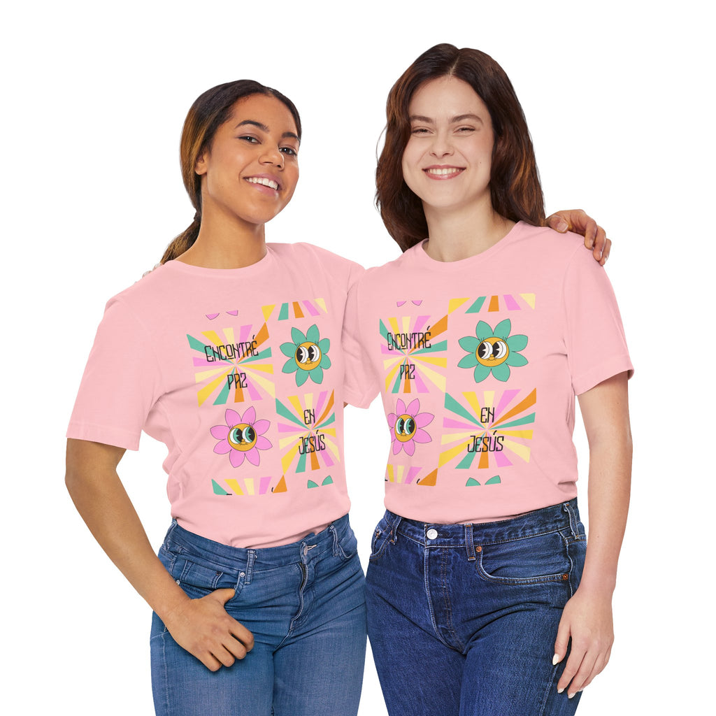 Woman's Spanish "Encontré paz en Jesús"- Camisa Retro Español