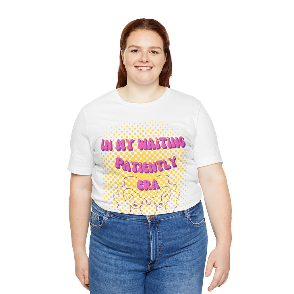 Women's 'In my Waiting Patiently Era' Tee - Yellow Graphic Jersey Short Sleeve