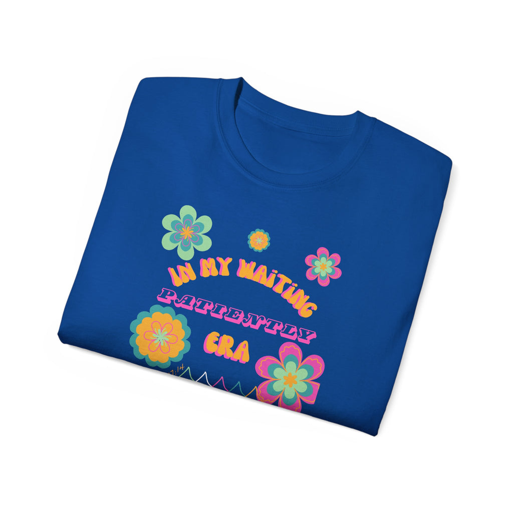 Retro Floral "In My Waiting Patiently Era" Ladies' V-Neck T-Shirt