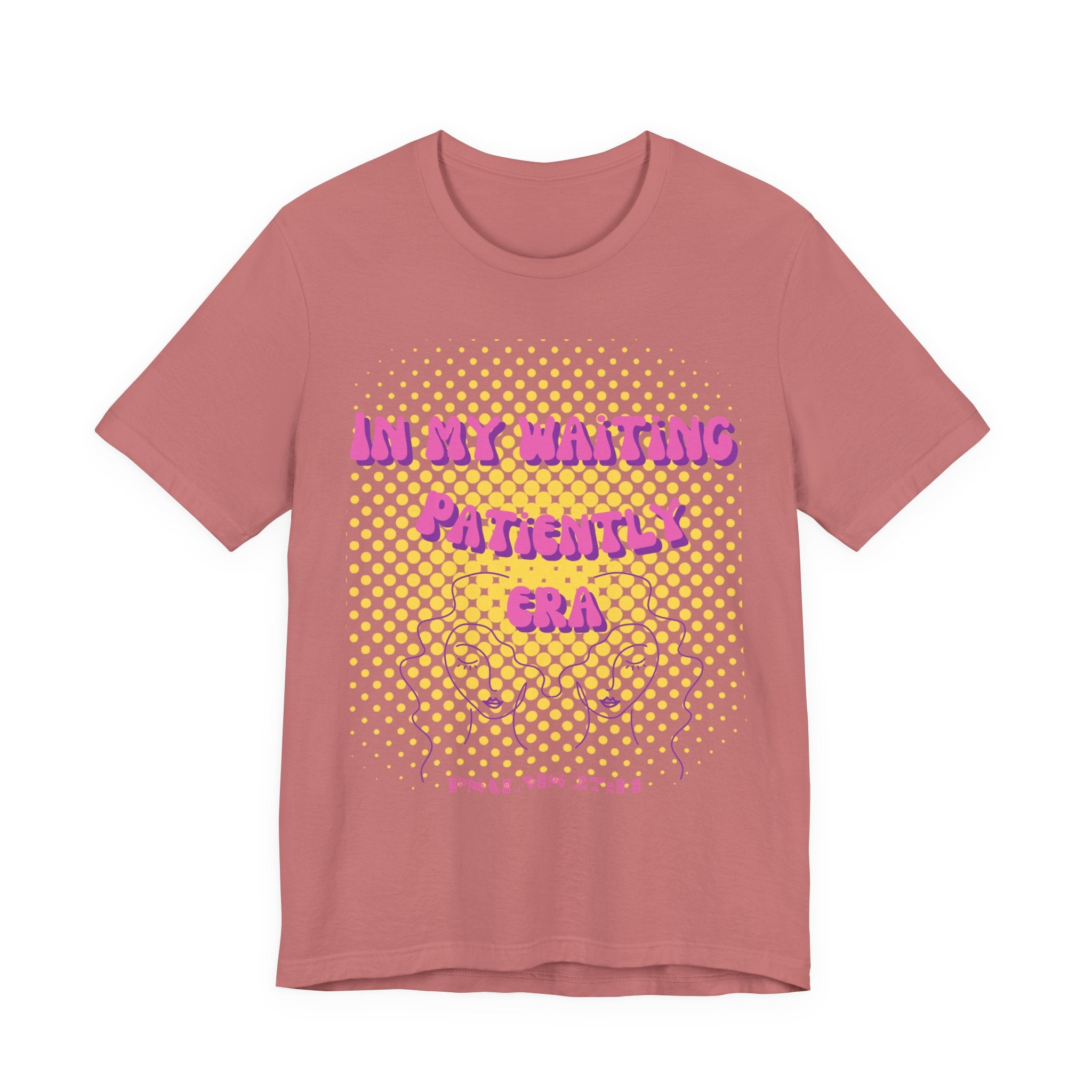 Women's 'In my Waiting Patiently Era' Tee - Yellow Graphic Jersey Short Sleeve