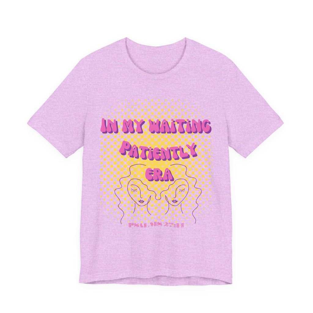 Women's 'In my Waiting Patiently Era' Tee - Yellow Graphic Jersey Short Sleeve