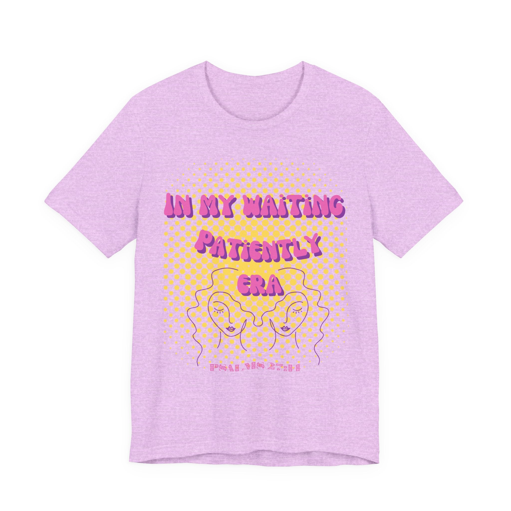 Women's 'In my Waiting Patiently Era' Tee - Yellow Graphic Jersey Short Sleeve