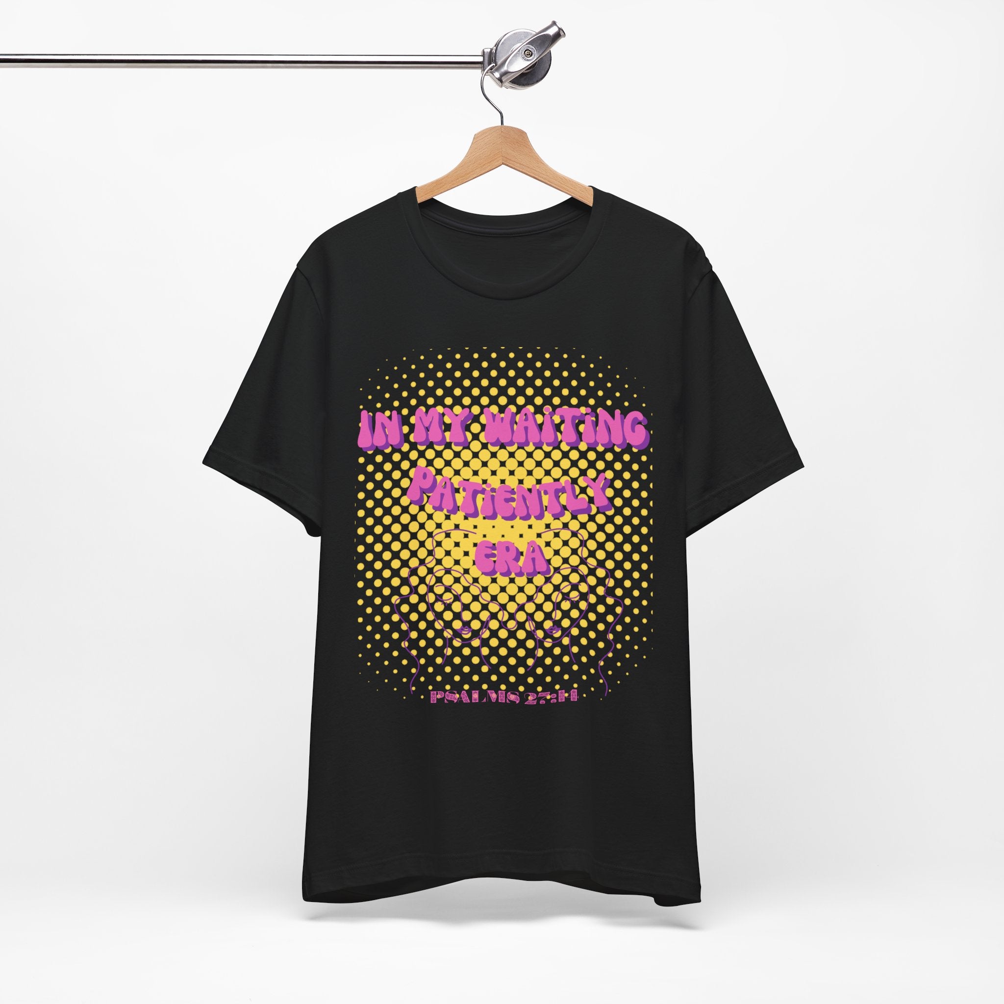 Women's 'In my Waiting Patiently Era' Tee - Yellow Graphic Jersey Short Sleeve