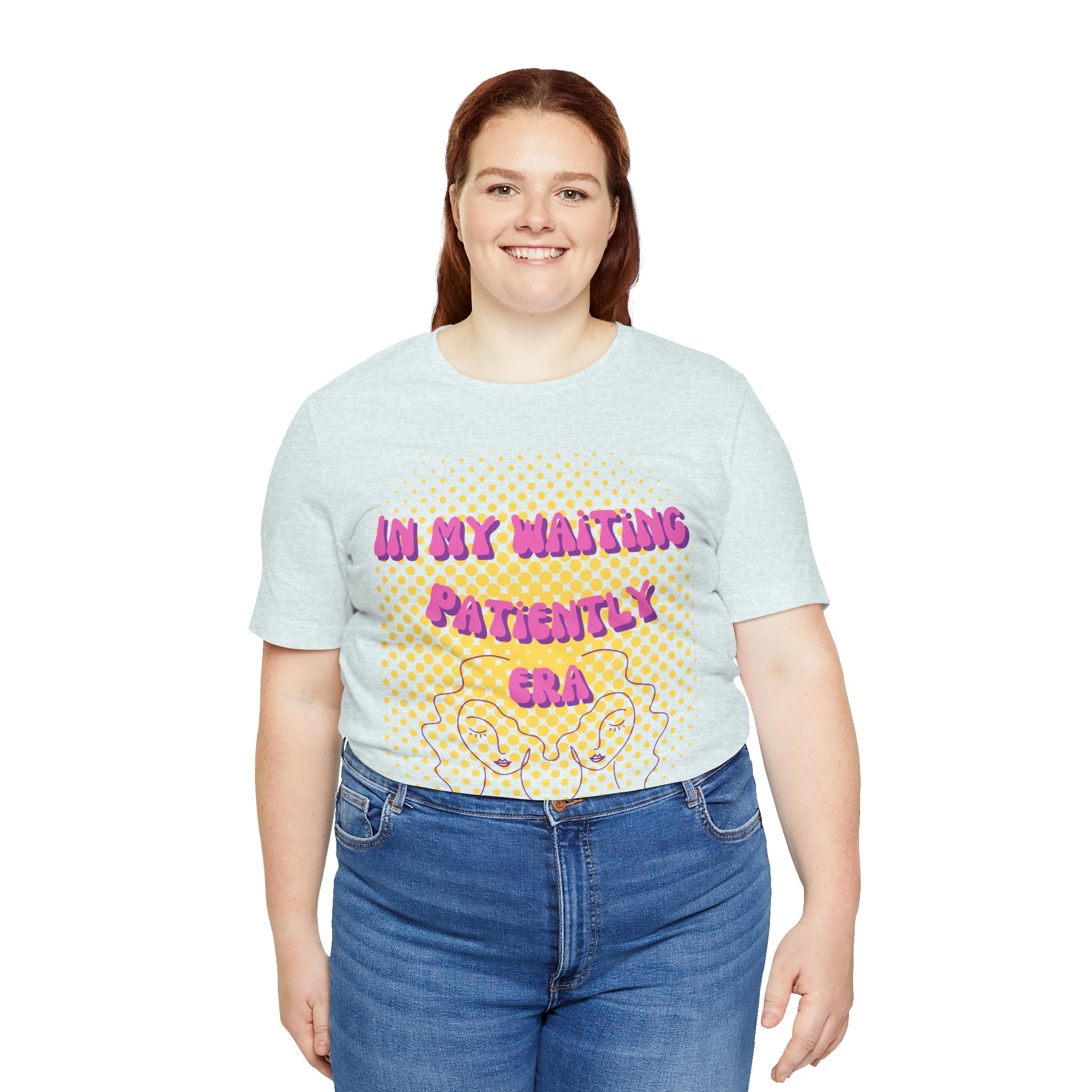 Women's 'In my Waiting Patiently Era' Tee - Yellow Graphic Jersey Short Sleeve