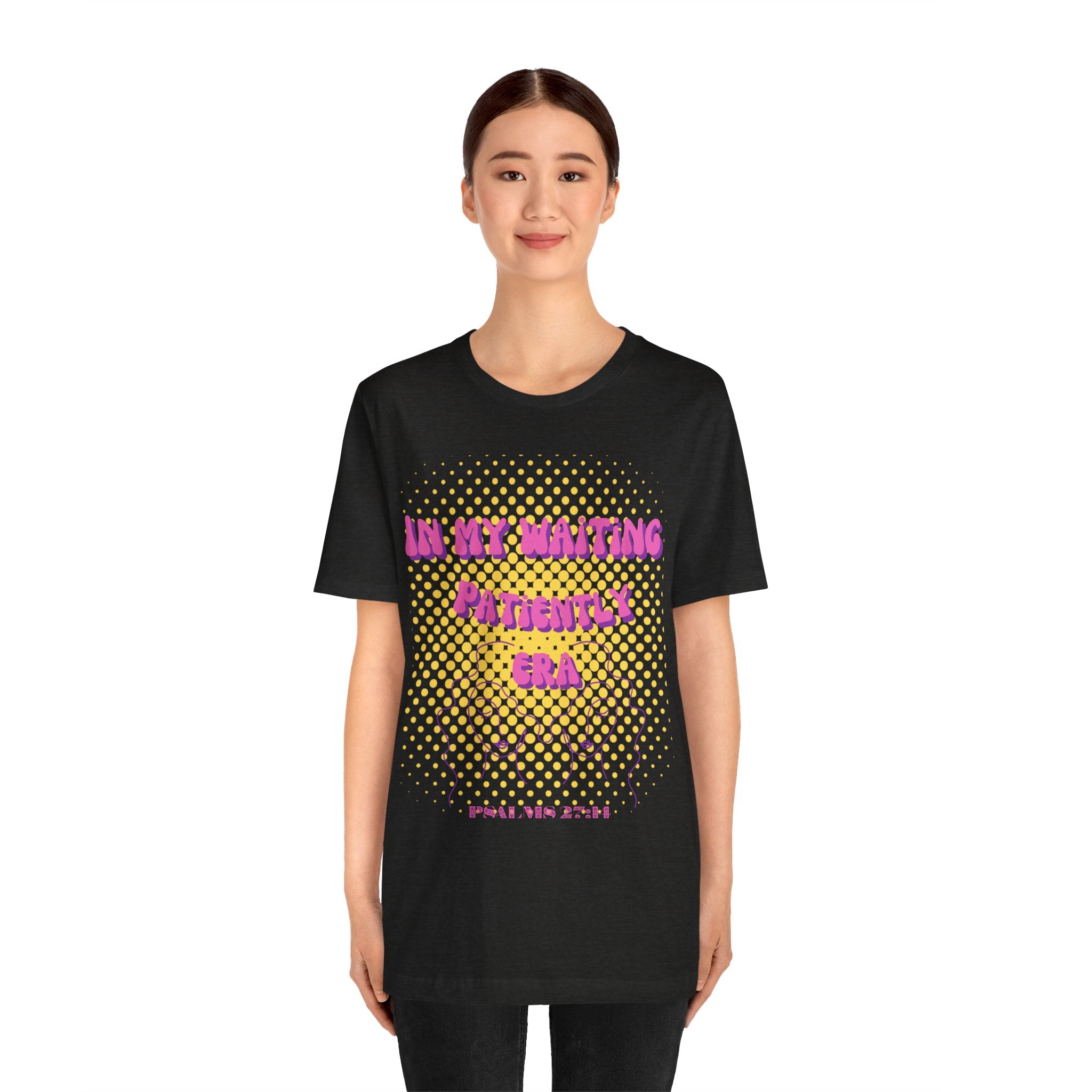Women's 'In my Waiting Patiently Era' Tee - Yellow Graphic Jersey Short Sleeve