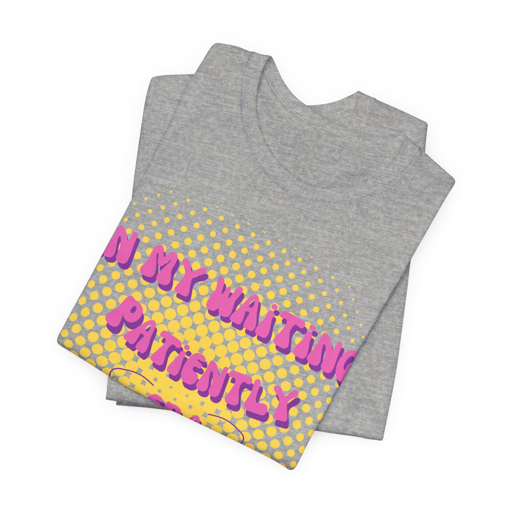 Women's 'In my Waiting Patiently Era' Tee - Yellow Graphic Jersey Short Sleeve