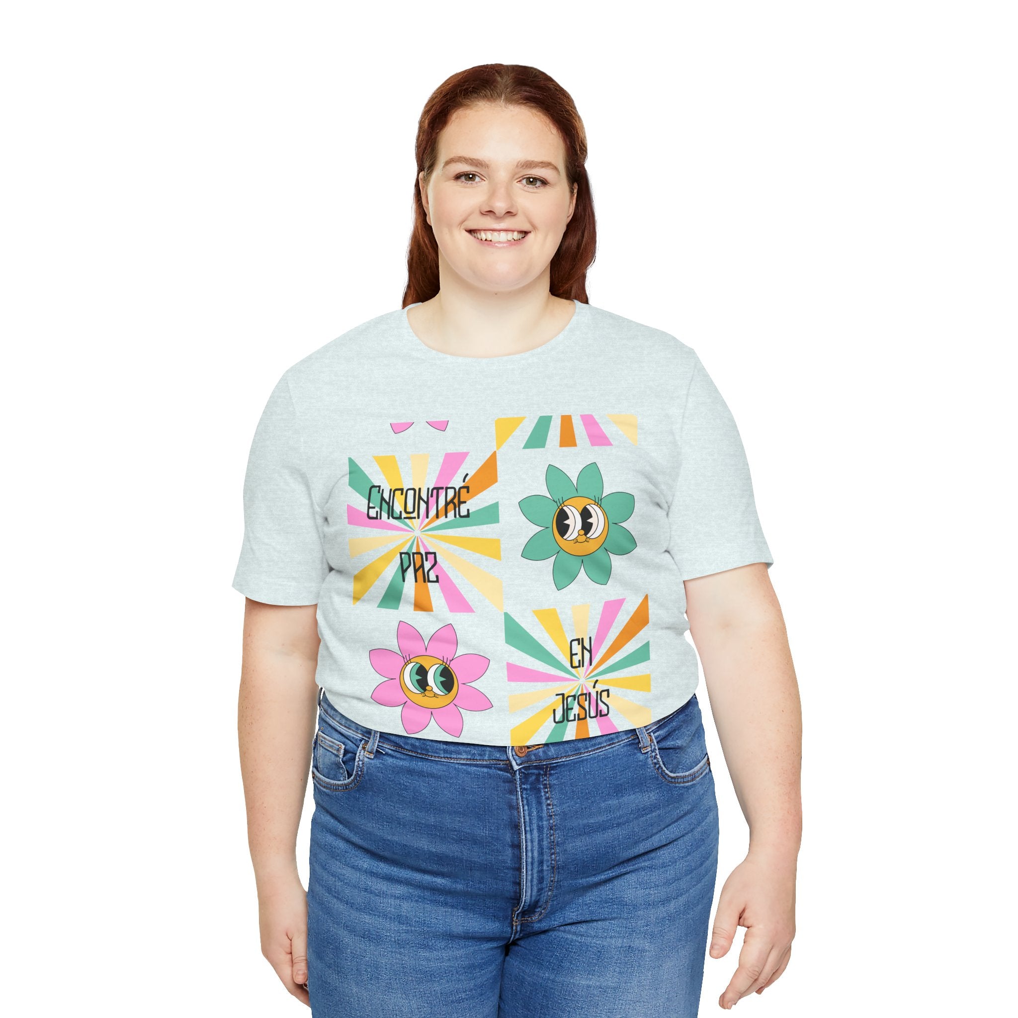 Woman's Spanish "Encontré paz en Jesús"- Camisa Retro Español