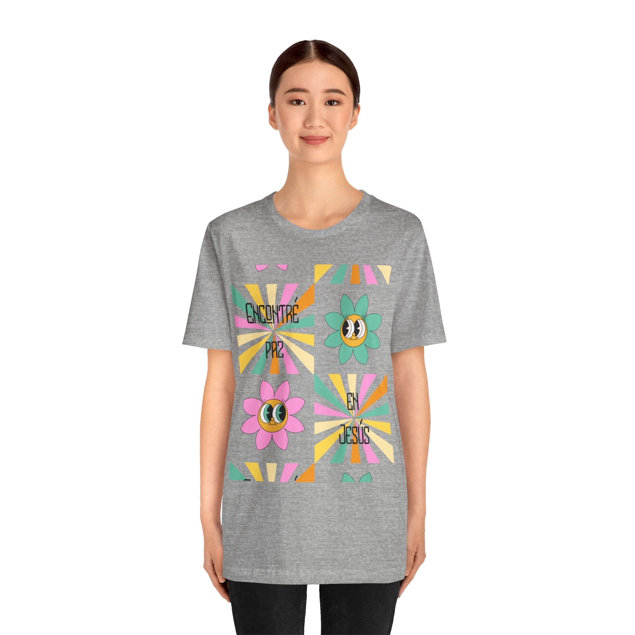 Woman's Spanish "Encontré paz en Jesús"- Camisa Retro Español
