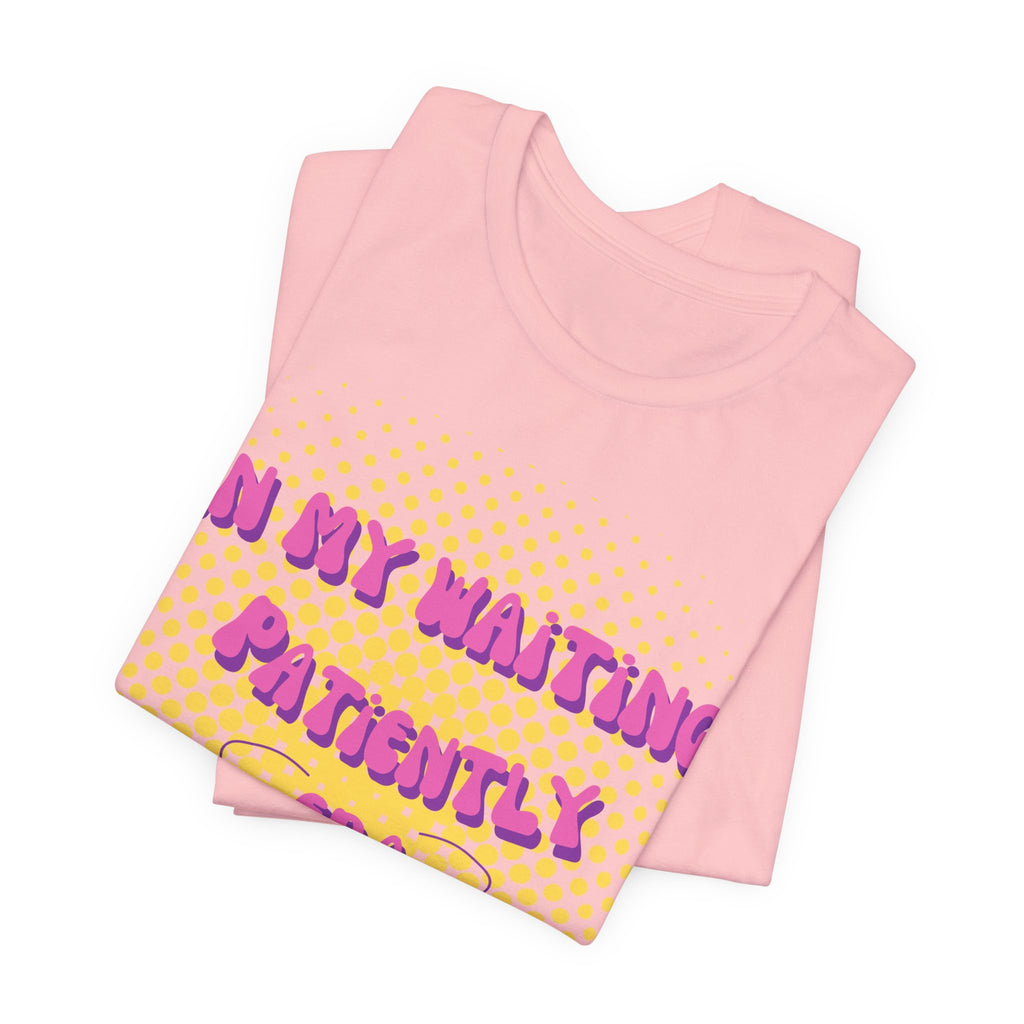 Women's 'In my Waiting Patiently Era' Tee - Yellow Graphic Jersey Short Sleeve