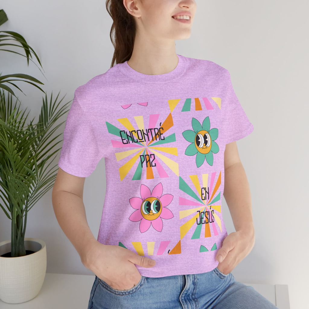 Woman's Spanish "Encontré paz en Jesús"- Camisa Retro Español